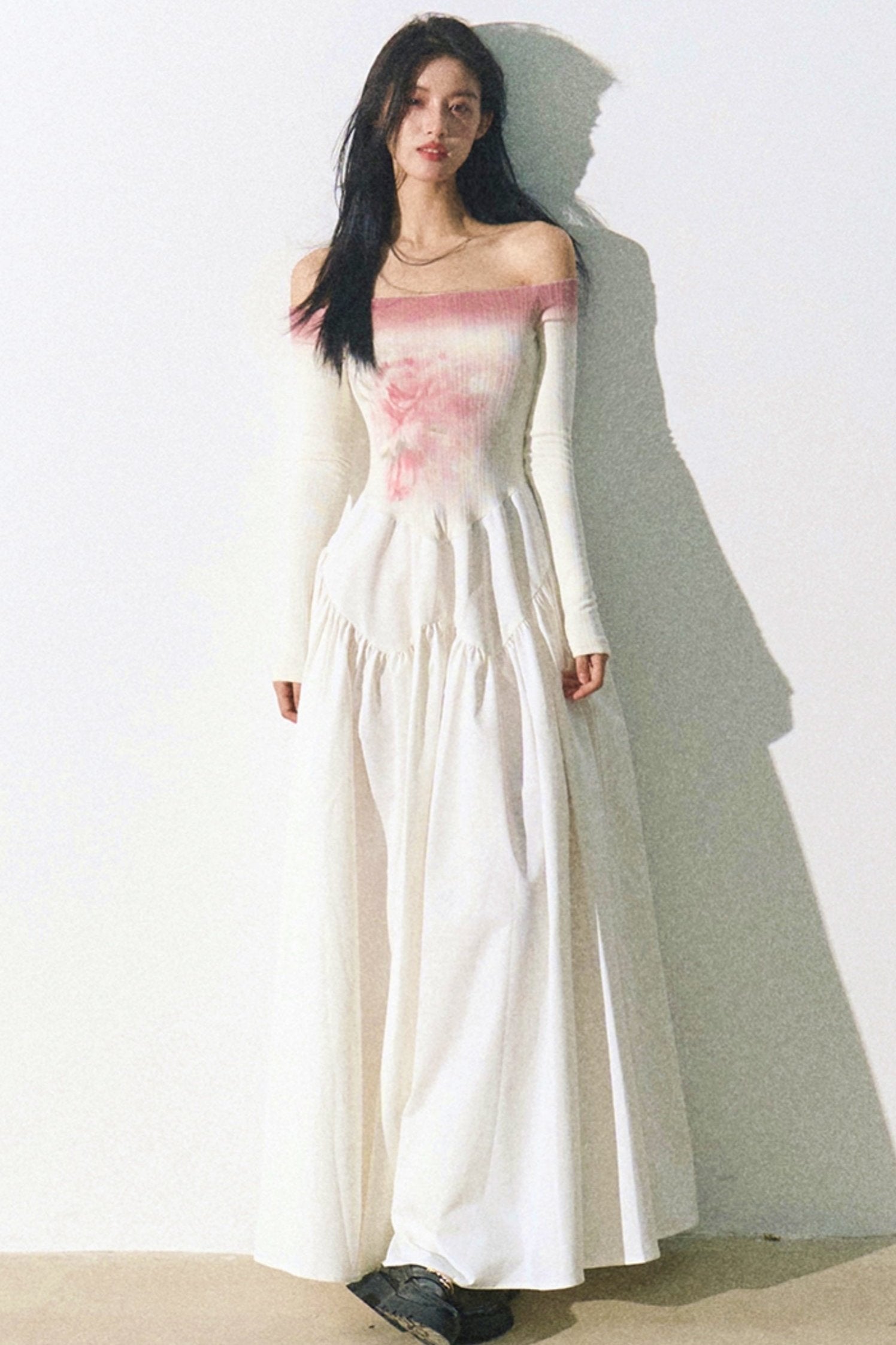 Gradient Floral Pit Strip Maxi Dress UrbanSheek Gradient Floral Pit Strip Maxi Dress UrbanSheek