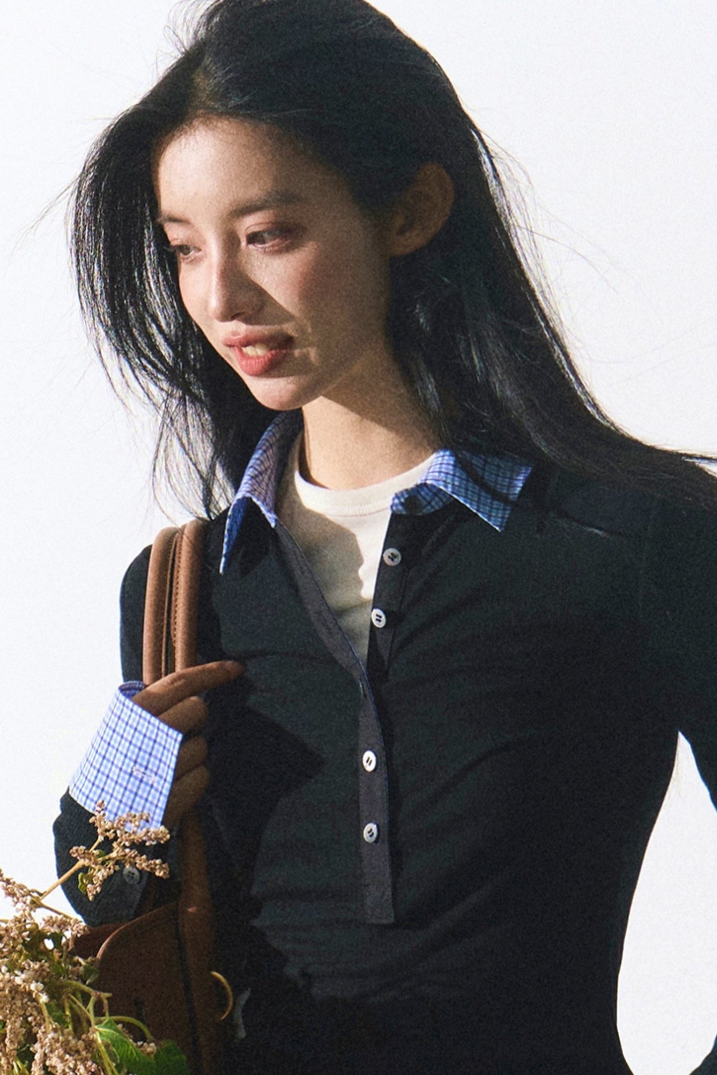 Pull en tricot bicolore Preppy