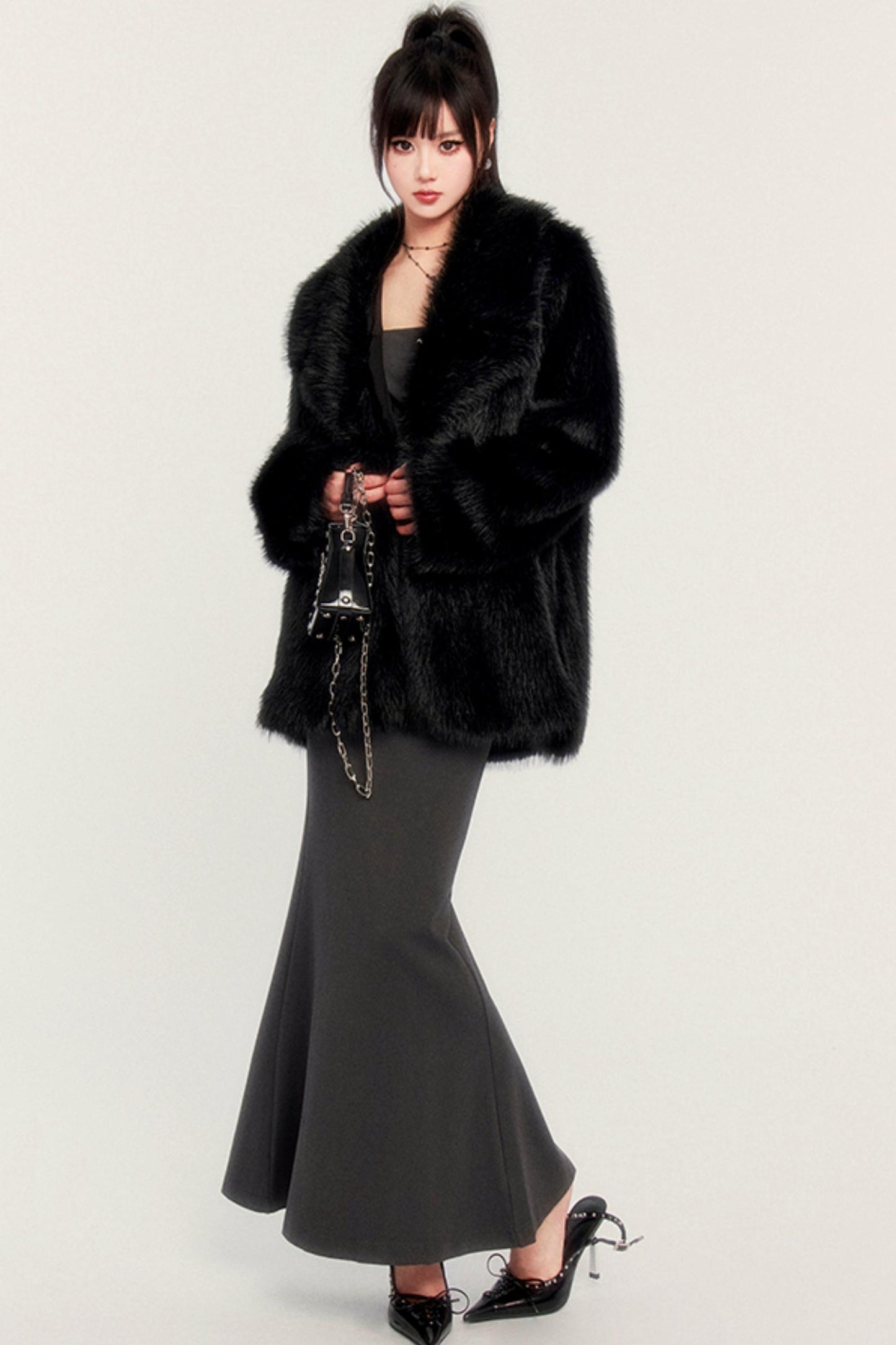 스퀘어 넥 머메이드 이브닝 드레스