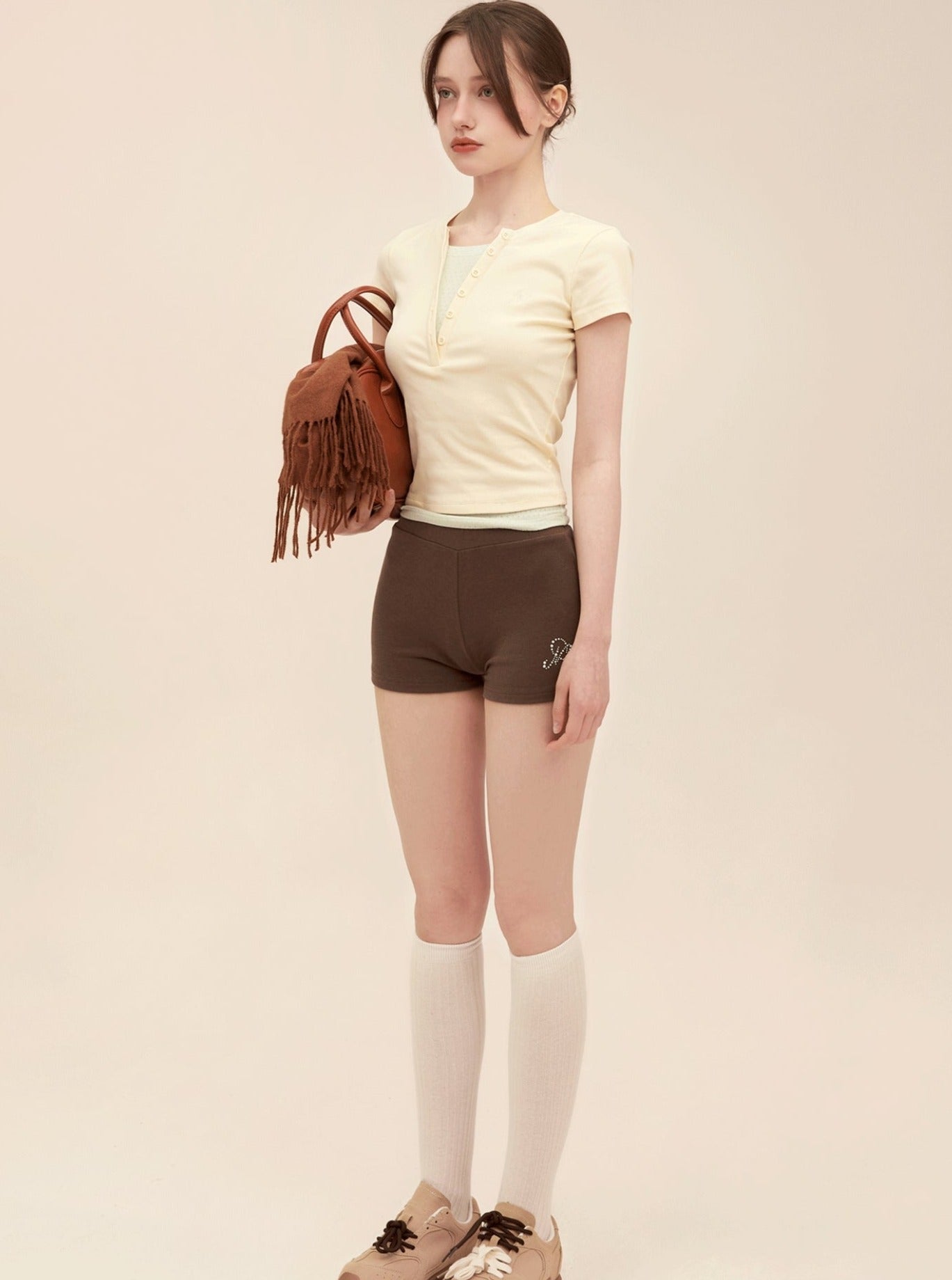 두 조각 컷아웃 티셔츠