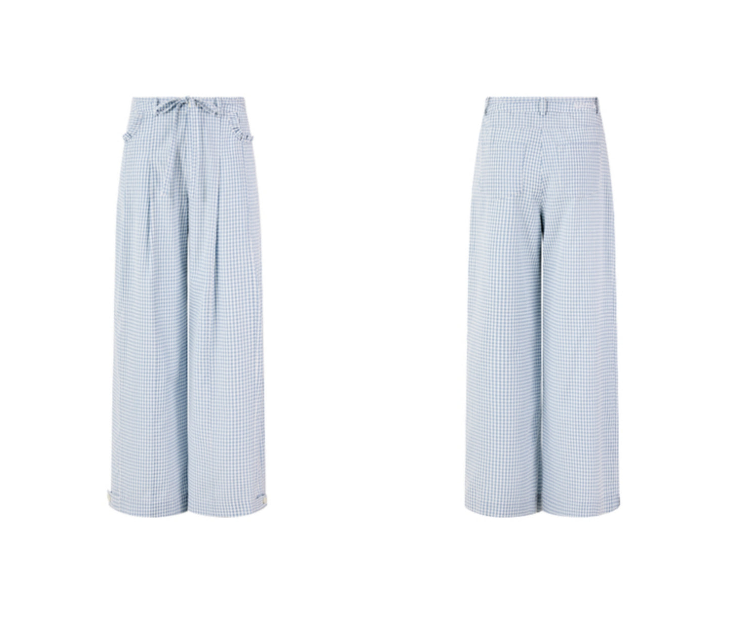 Summer Checkered Wide-Leg Pants