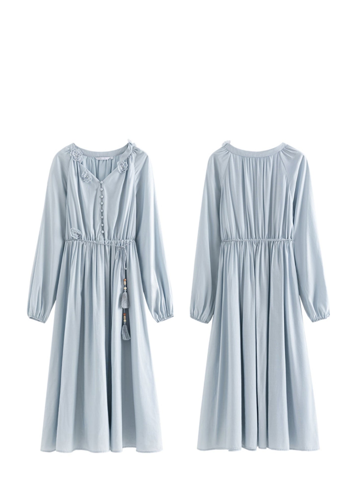 프렌치 기질 롱 드레스