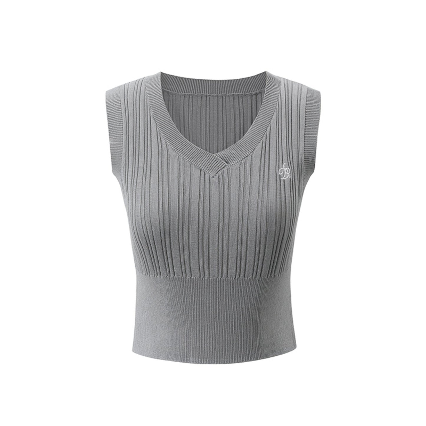 Slim V-Neck Knitted Vest