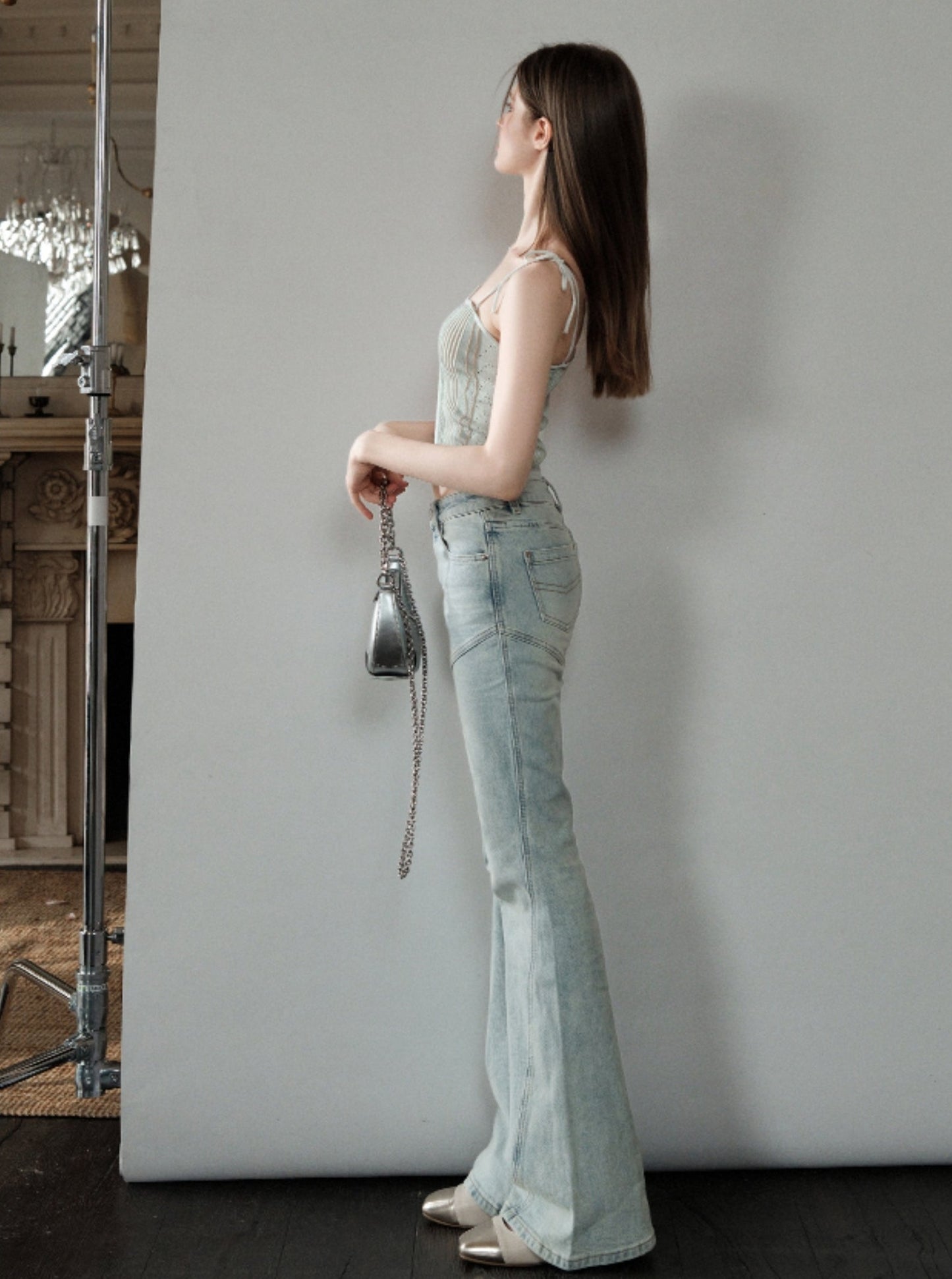 Pantalons évasés bleus polyvalents