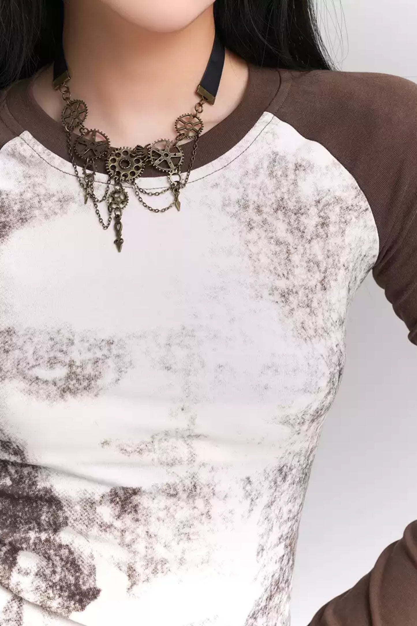 Frühherbstliche schicke kurze Raglan-Ärmel T-Shirt