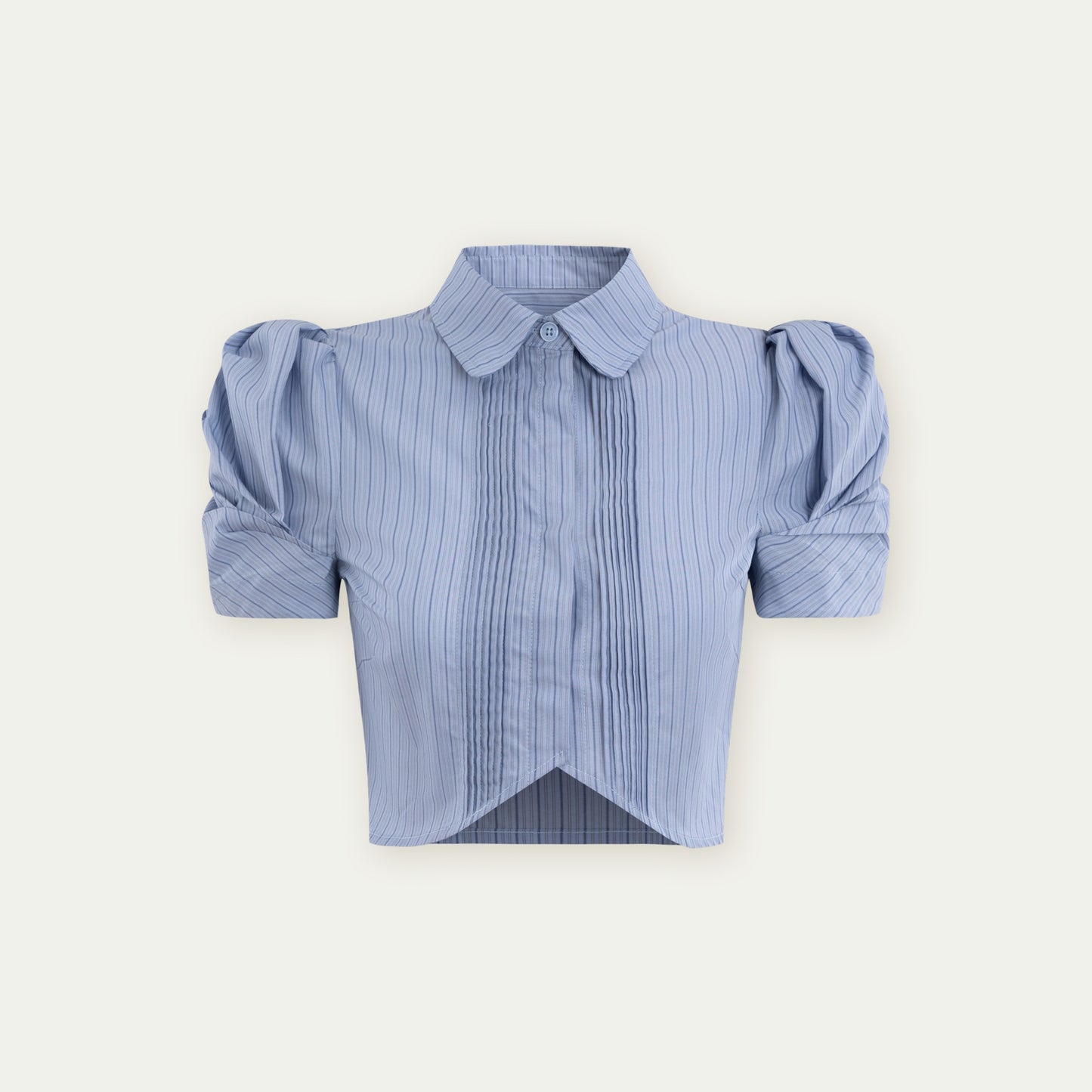 Vintage Pleated Striped Shirt