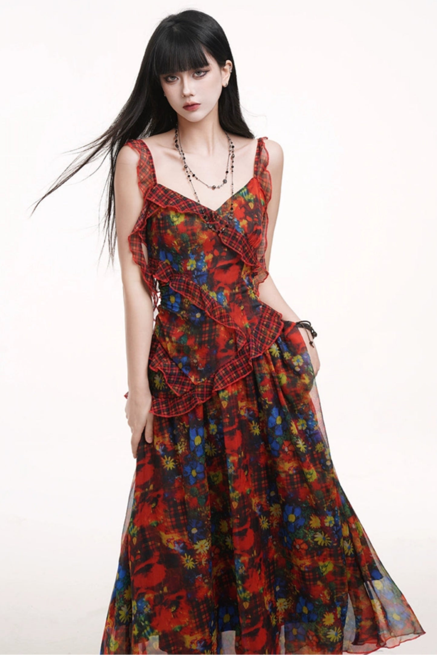 Ethereal Floral Halter Dress