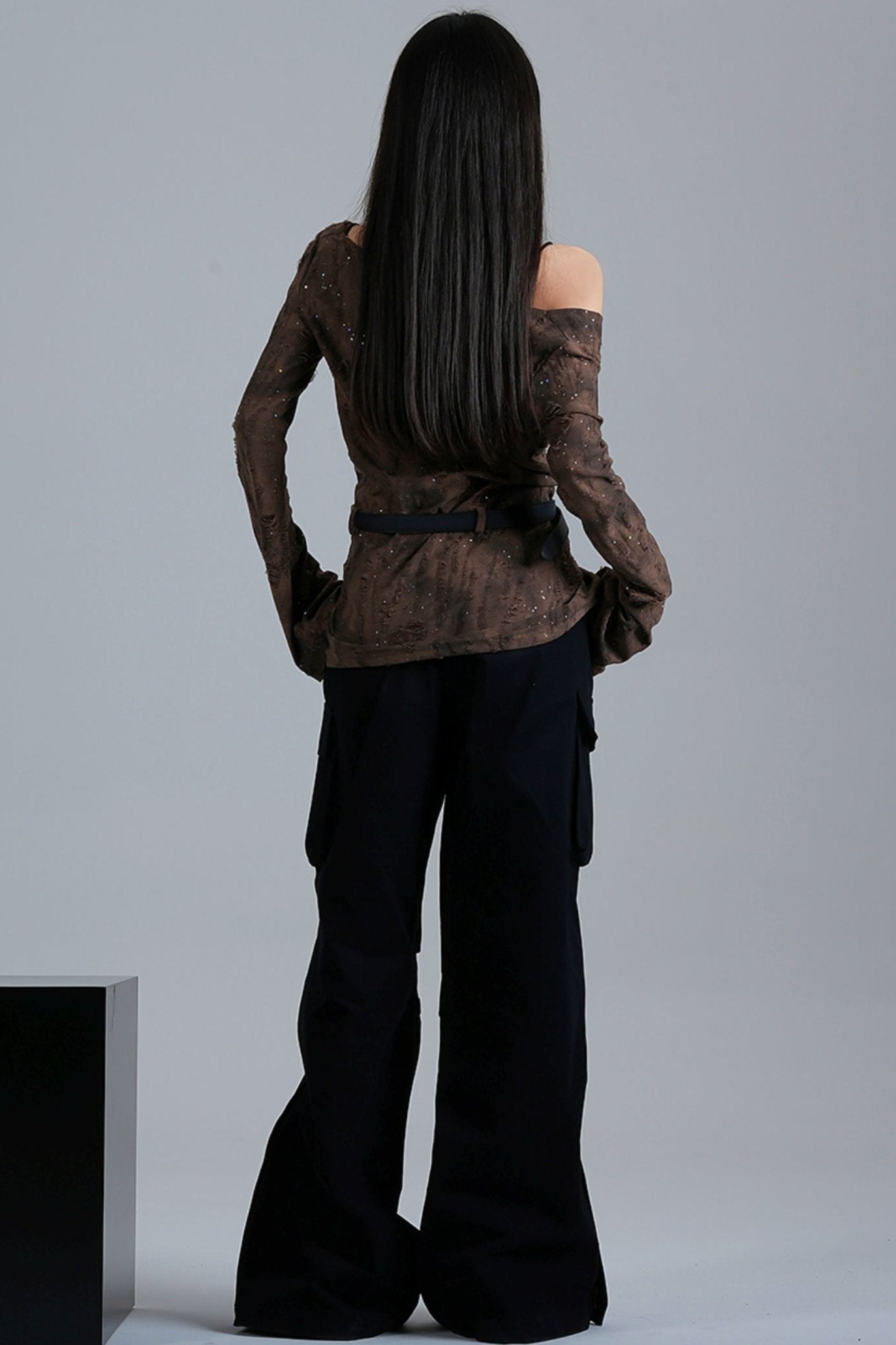 아메리칸 웨이스트랜드 오프 숄더 탑