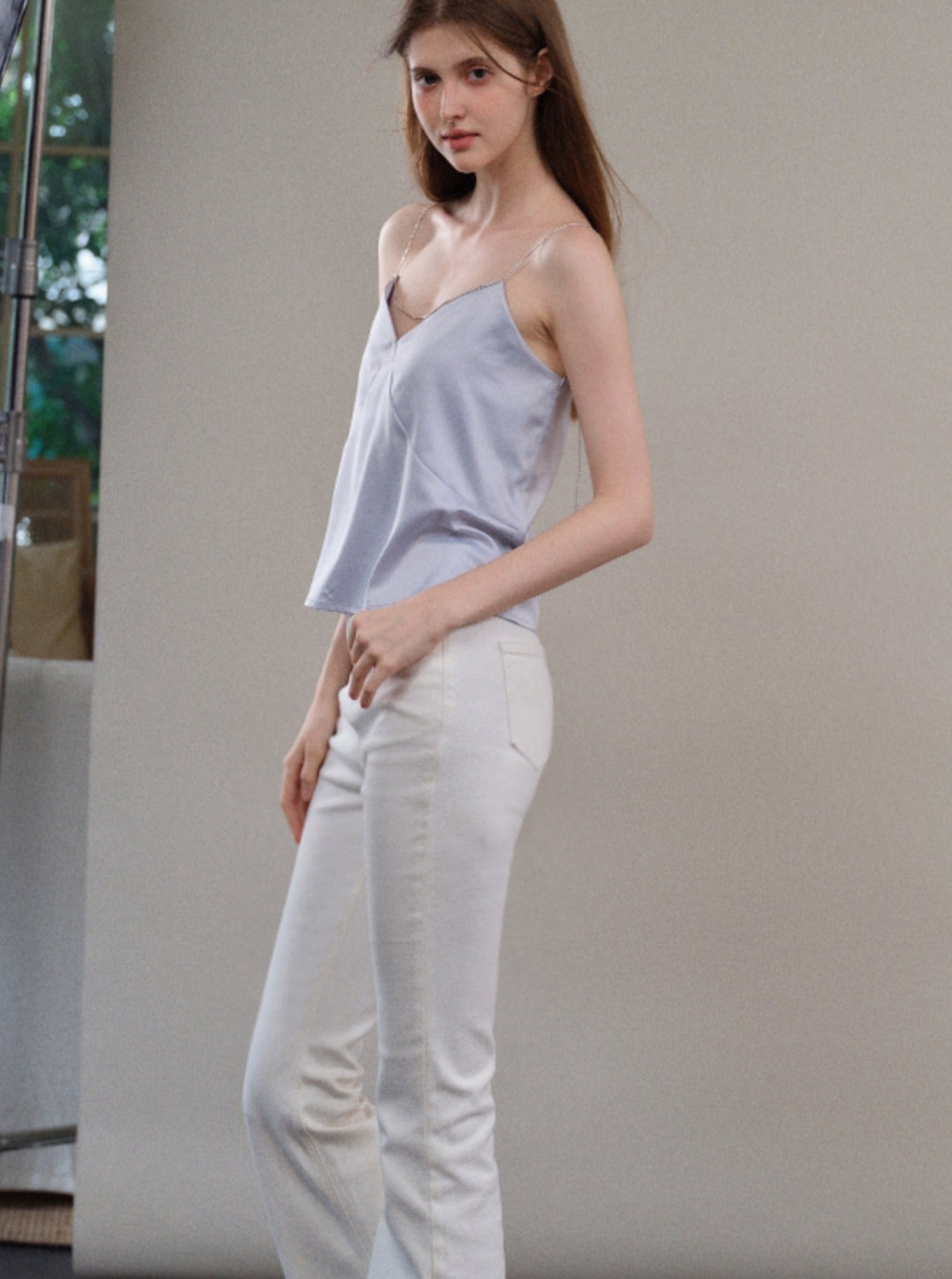 Französisches V-Ausschnitt-Trägeroberteil