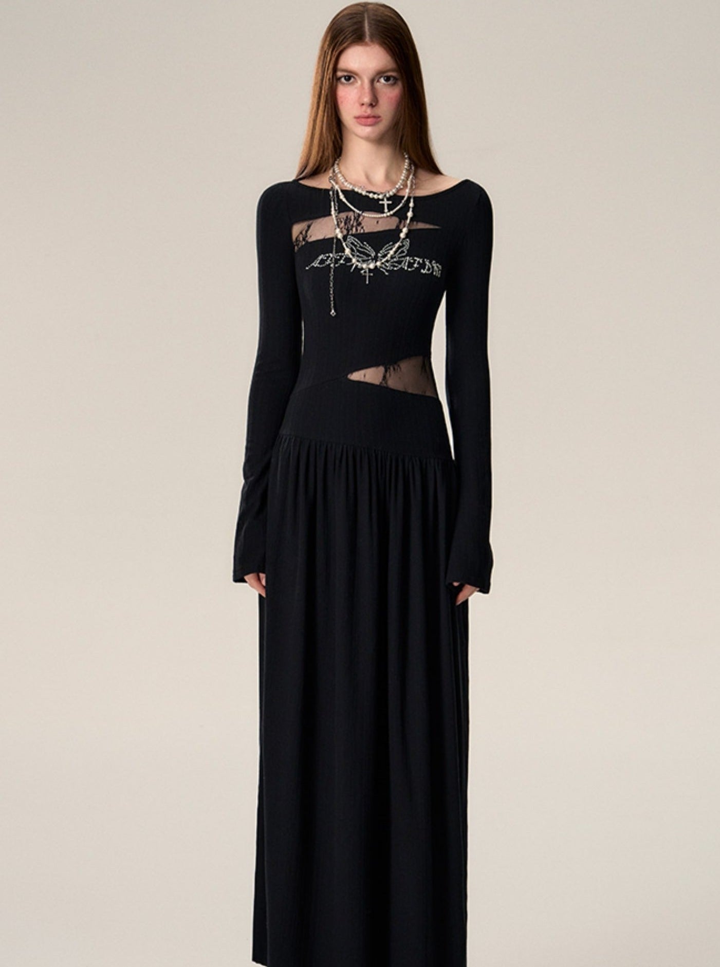 CUT-OUT LONG SLEEVE DRESS