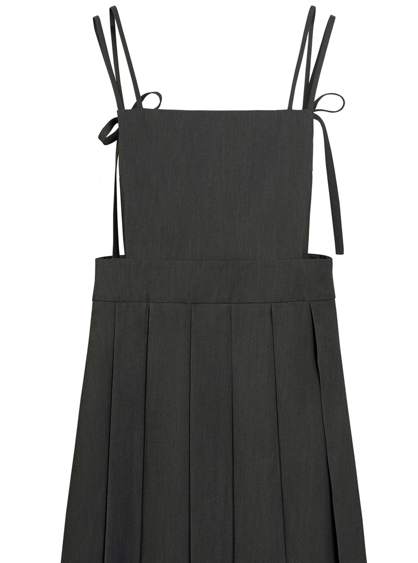RETRO SLEEVELESS PLEATED STRAP DRESS