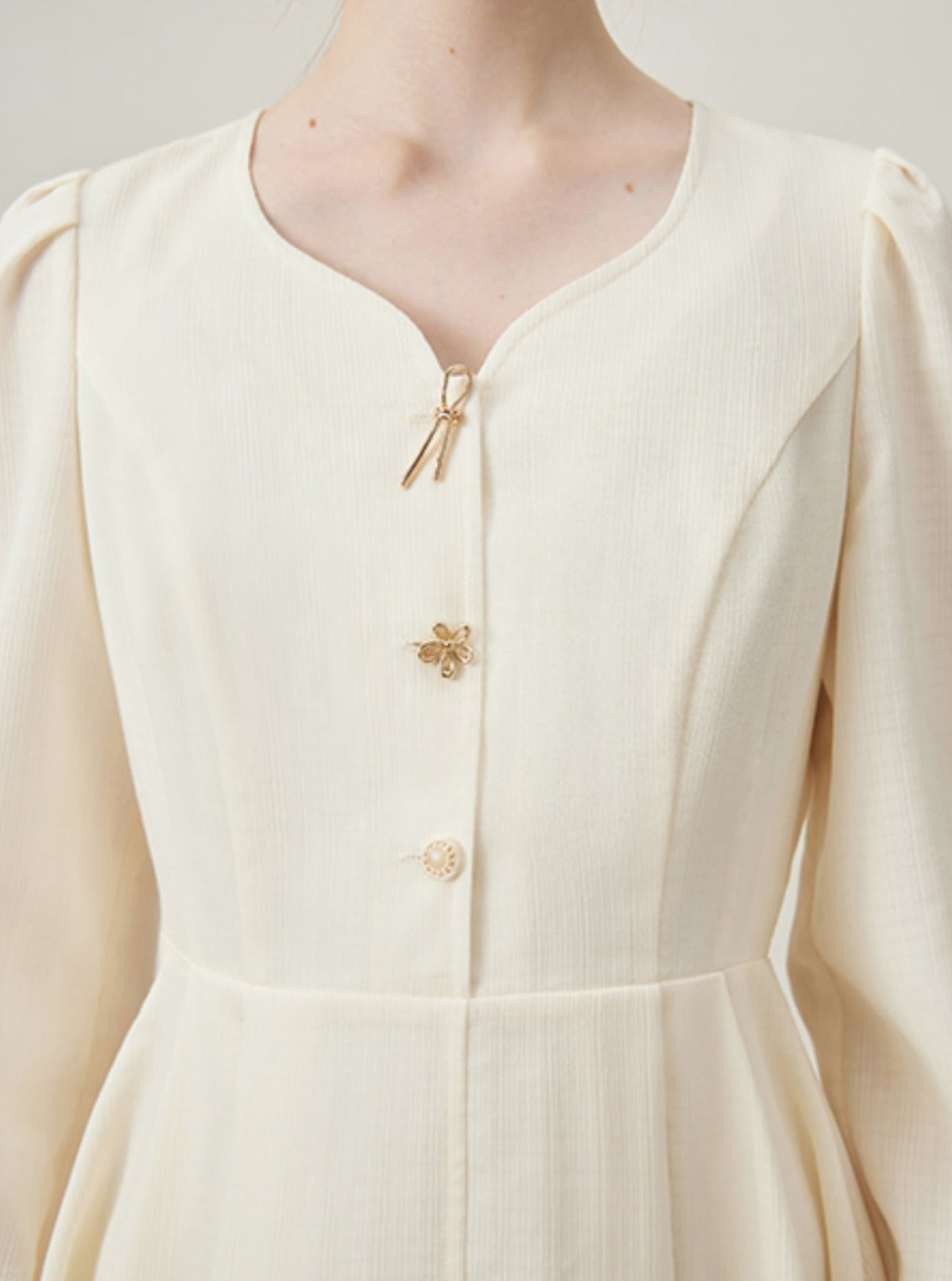 롱 슬리브 정장 면접 드레스