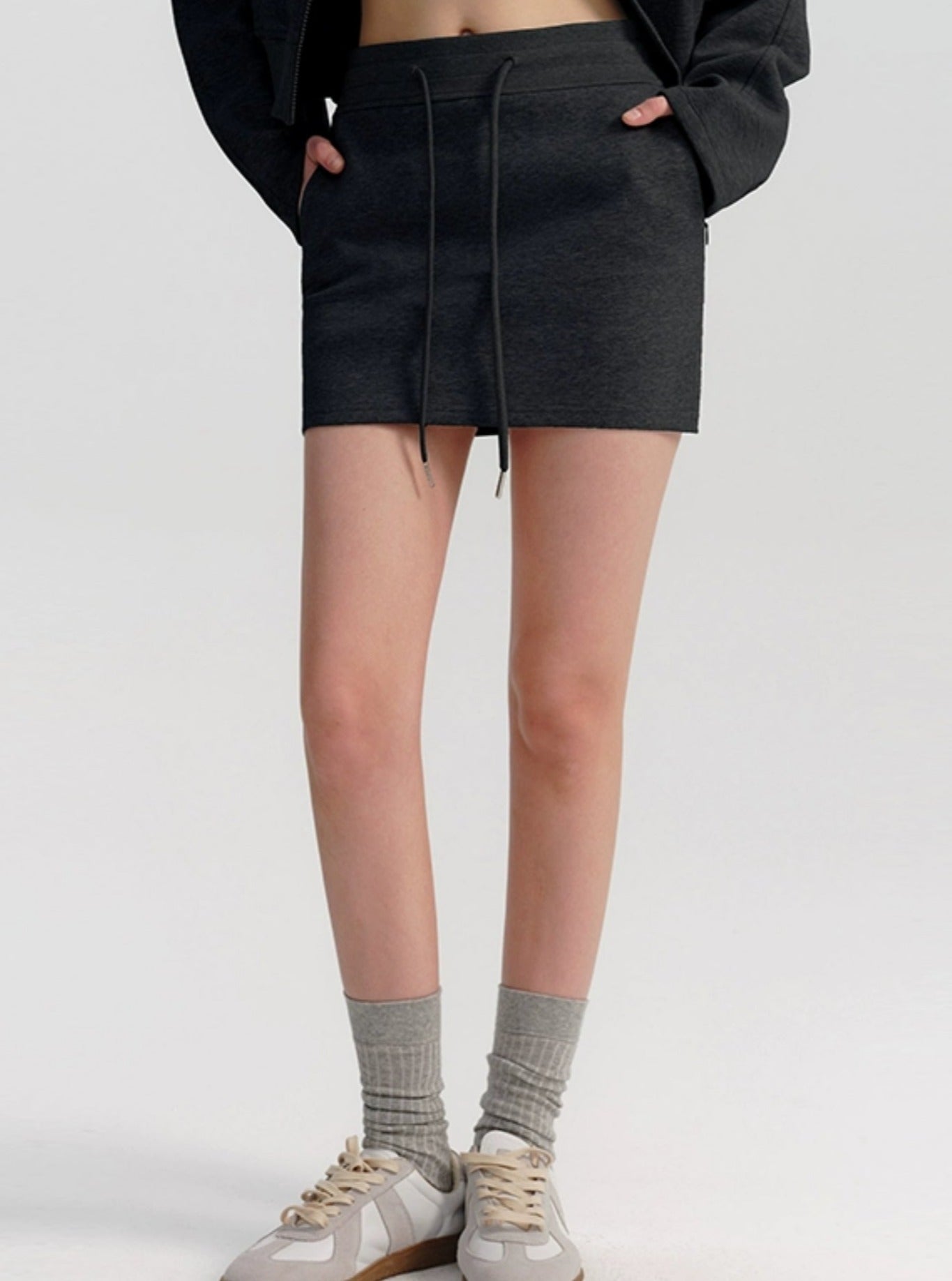 High Waist Gray A-Line Skirt