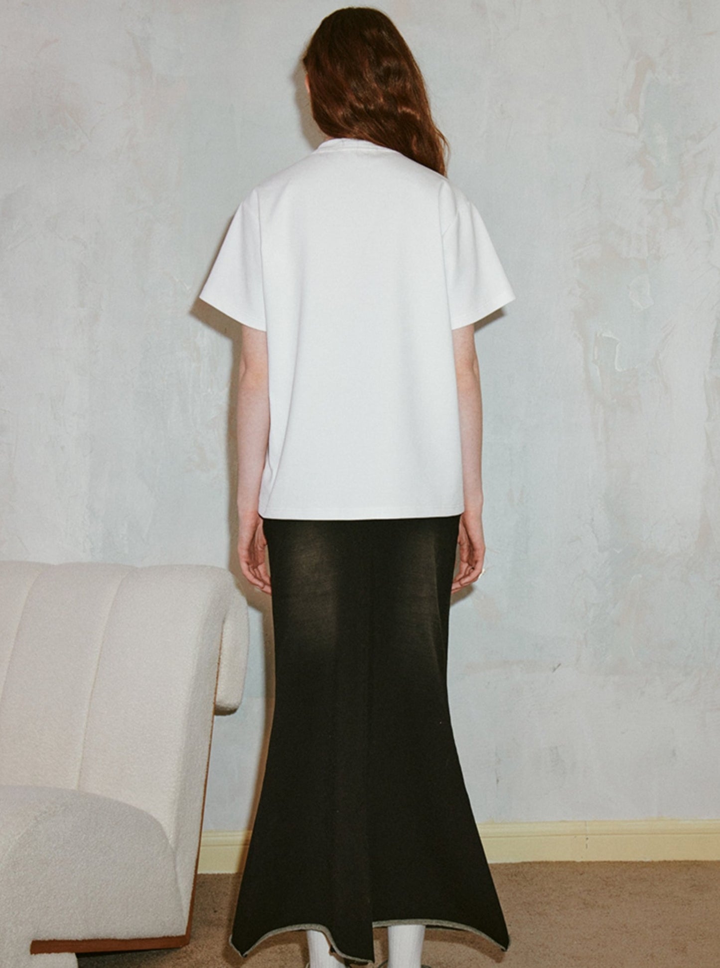 슬림 니트 피쉬테일 스커트