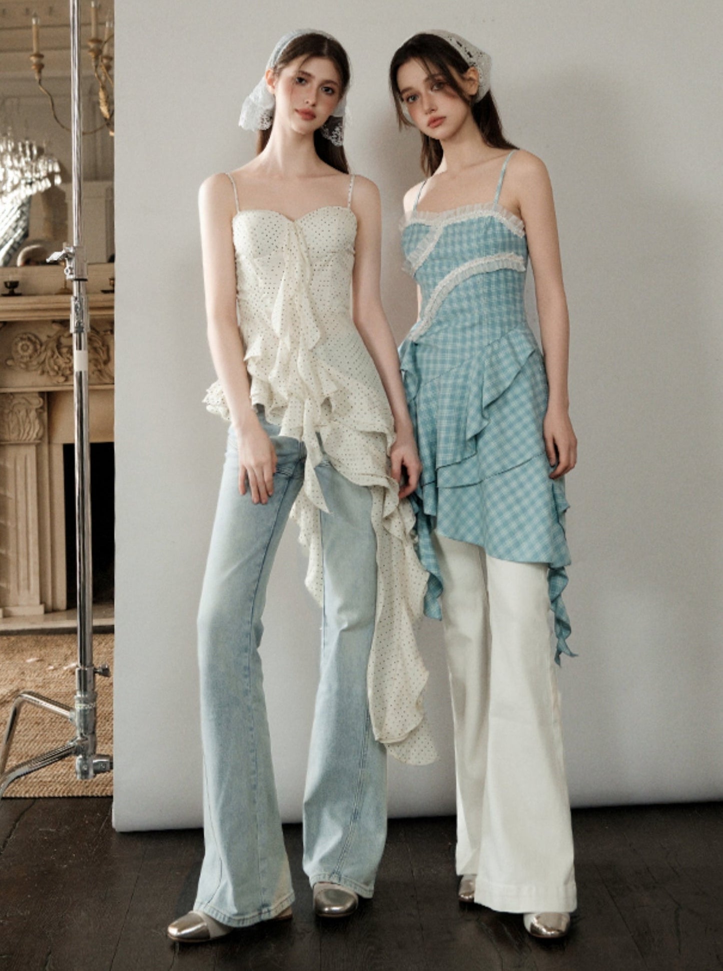 Floral Ruffle Slip Top