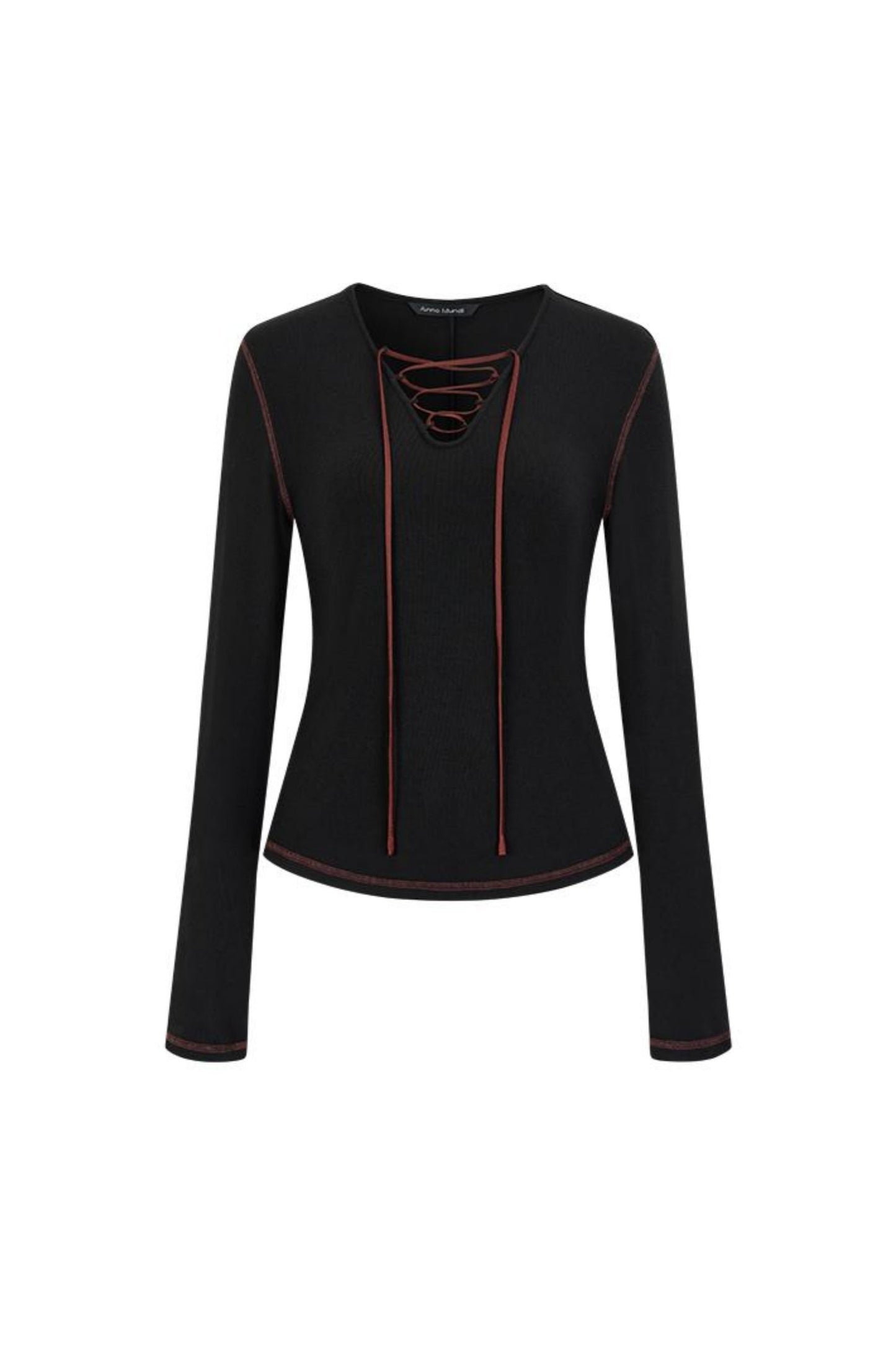 슬림 핏 레이스업 티셔츠