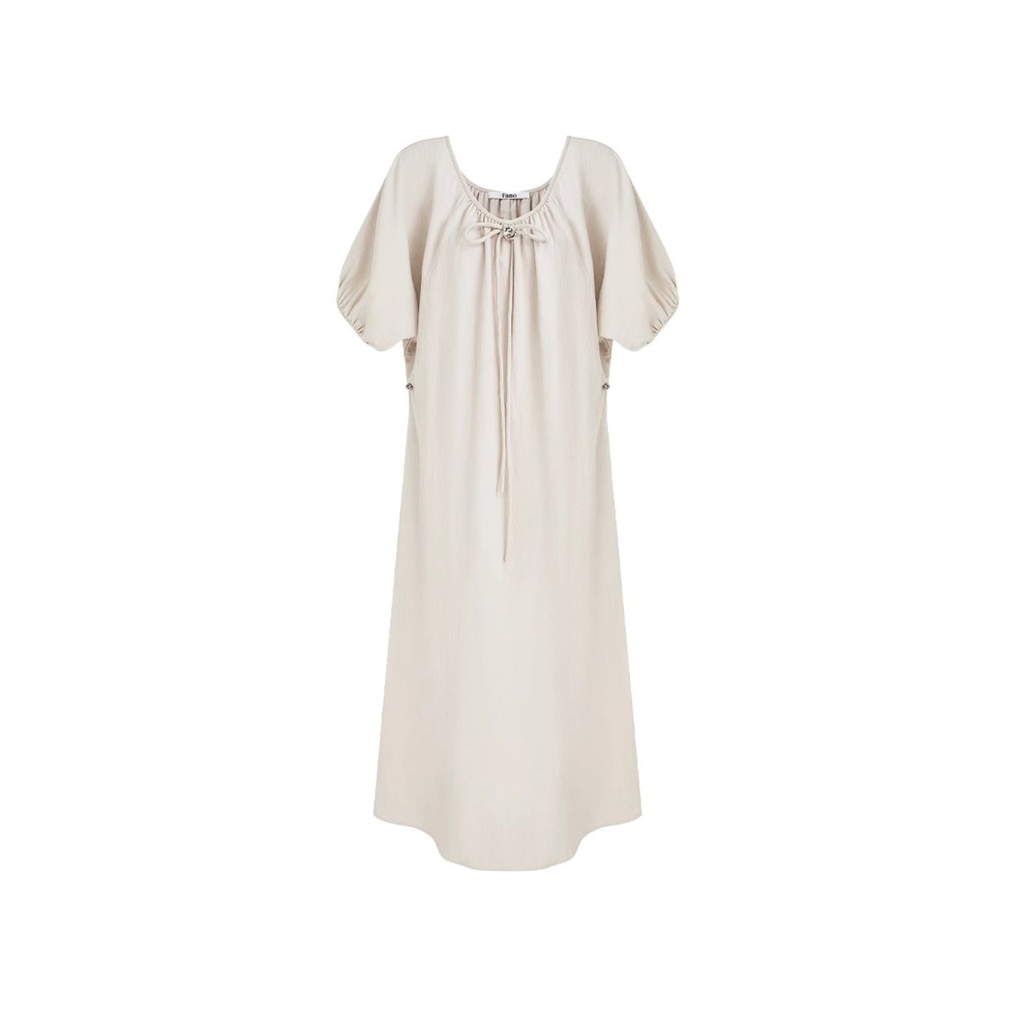 French Pleated Bubble Sleeve Dress