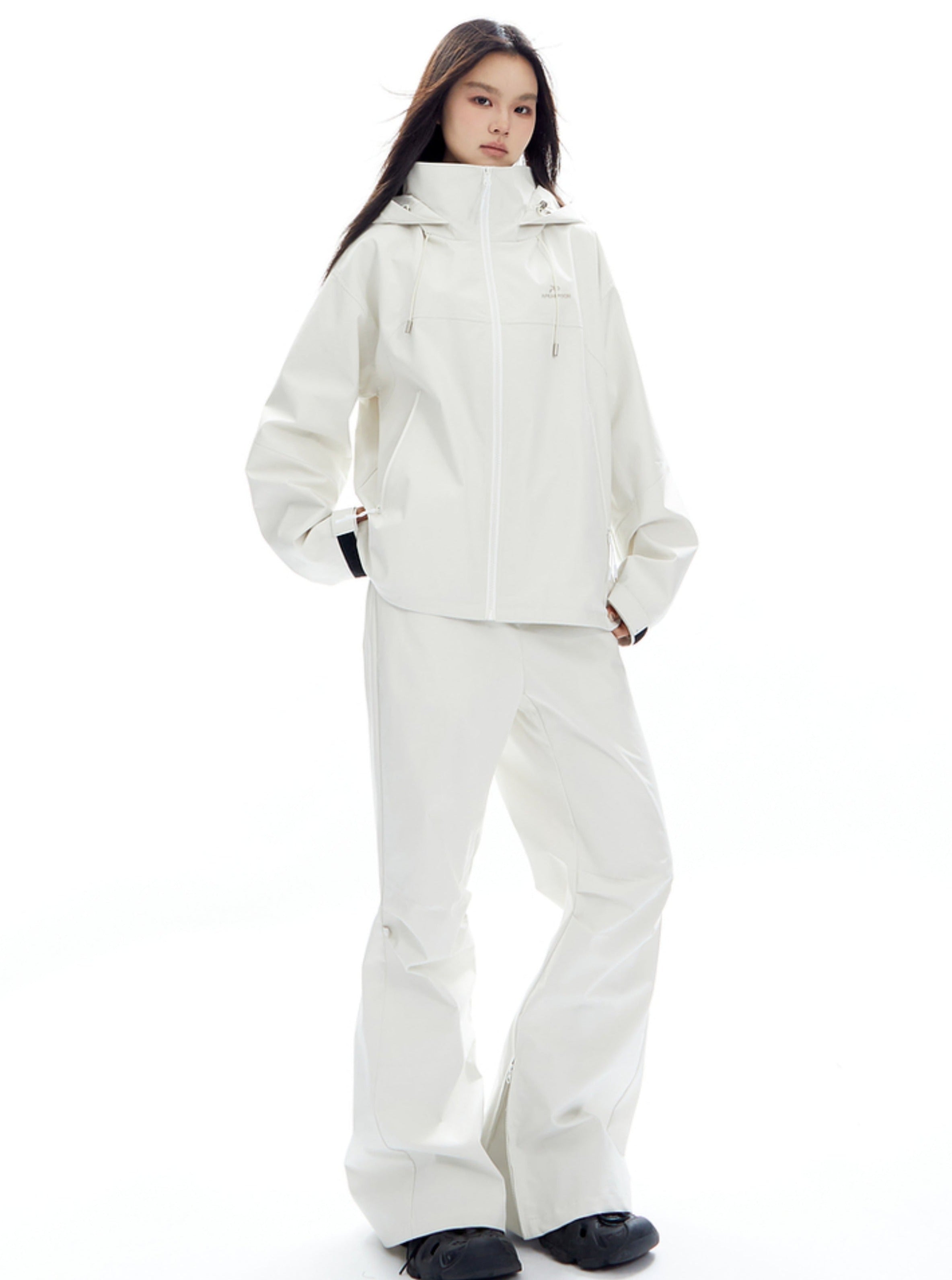 Blue Cotton Jacket Peak Lapelshirt Stand Fall Collar Pant Set
