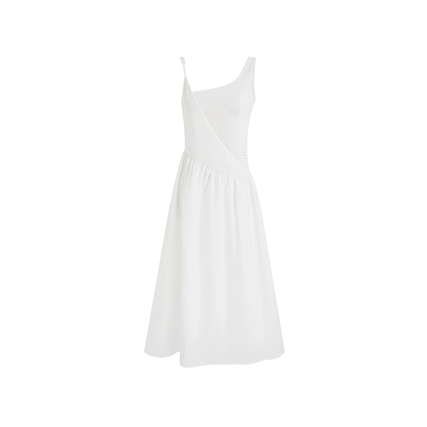 White Halter Midi Dress