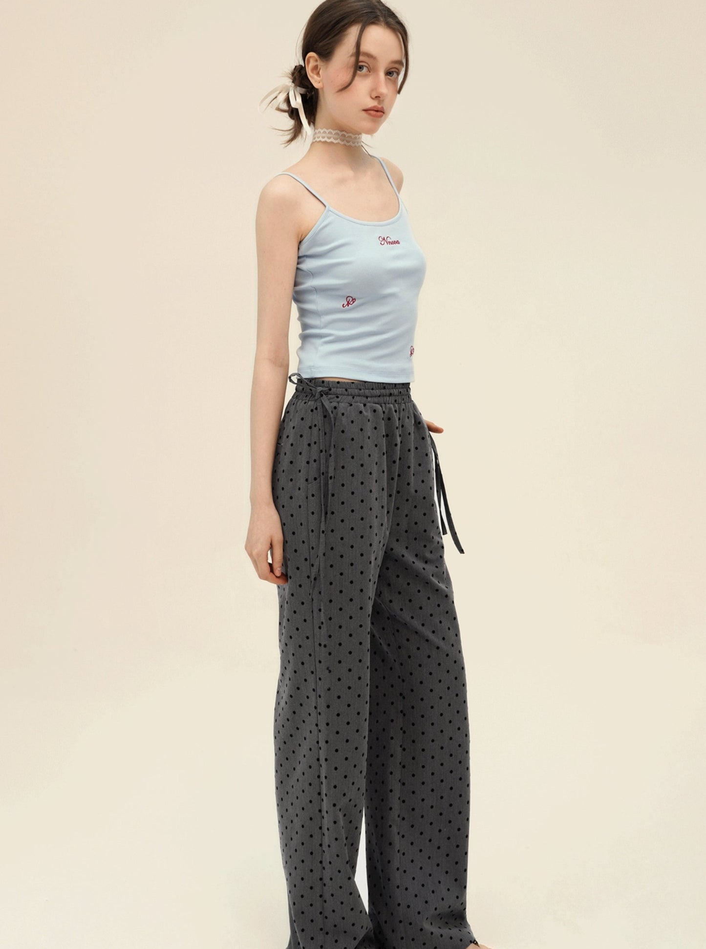 Striped Wide Leg Casual Pants