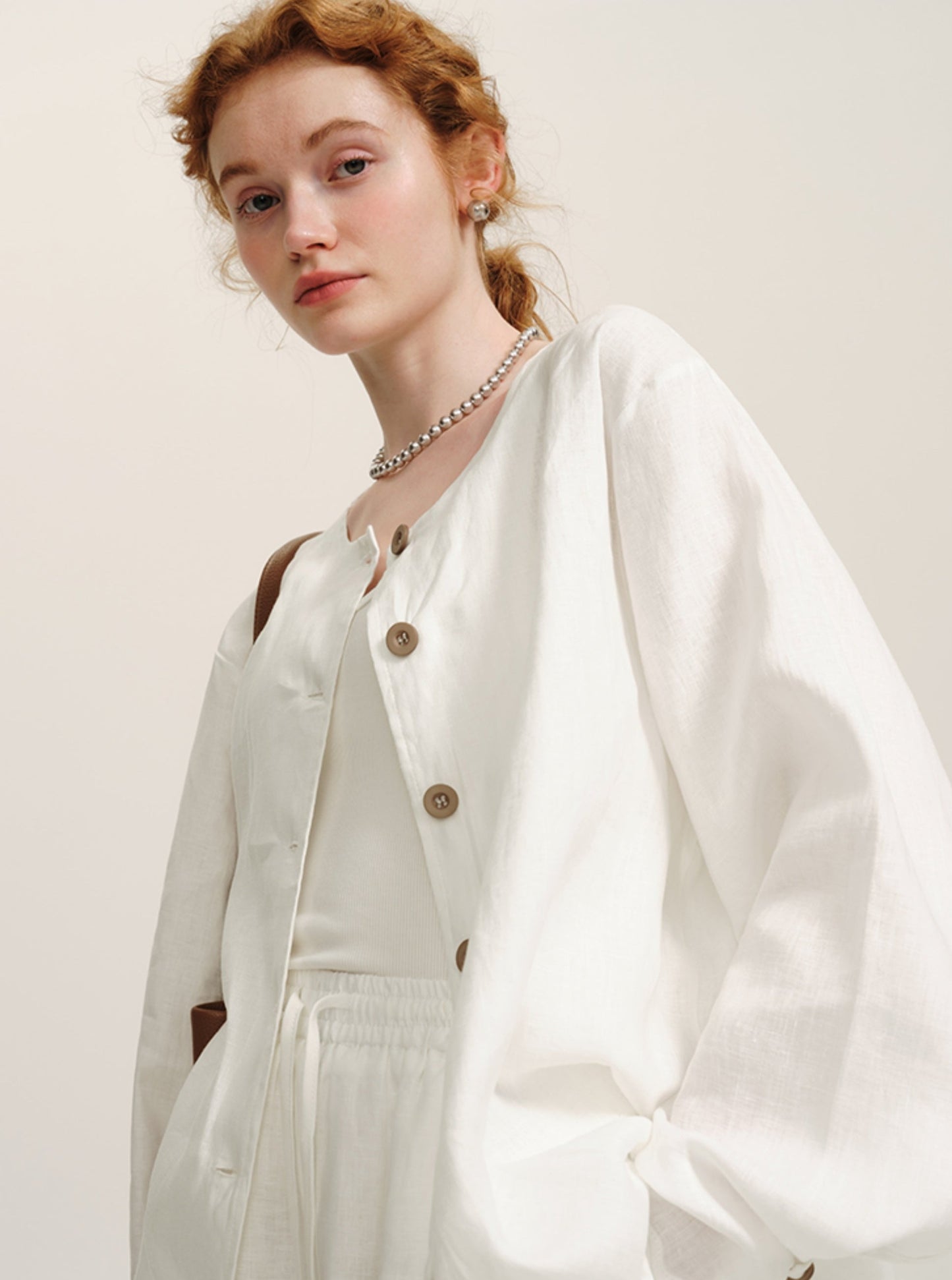 High-End Ramie Sunscreen Shirt Set