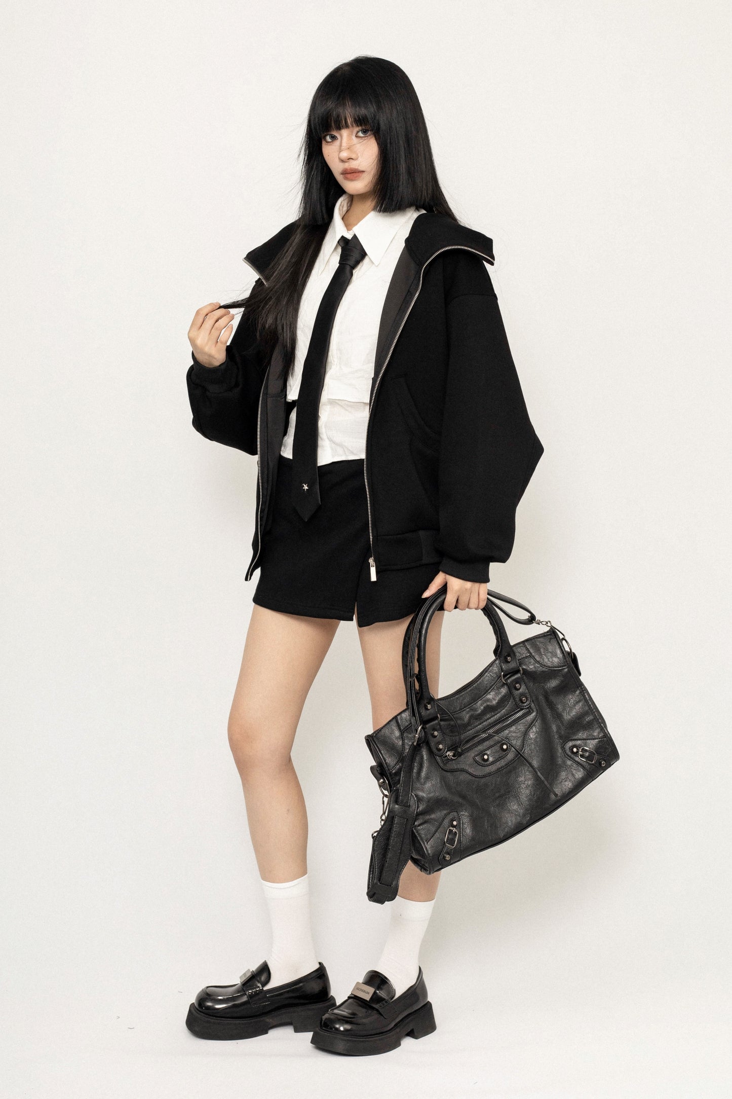 유니섹스 대학 스타일 후드 재킷