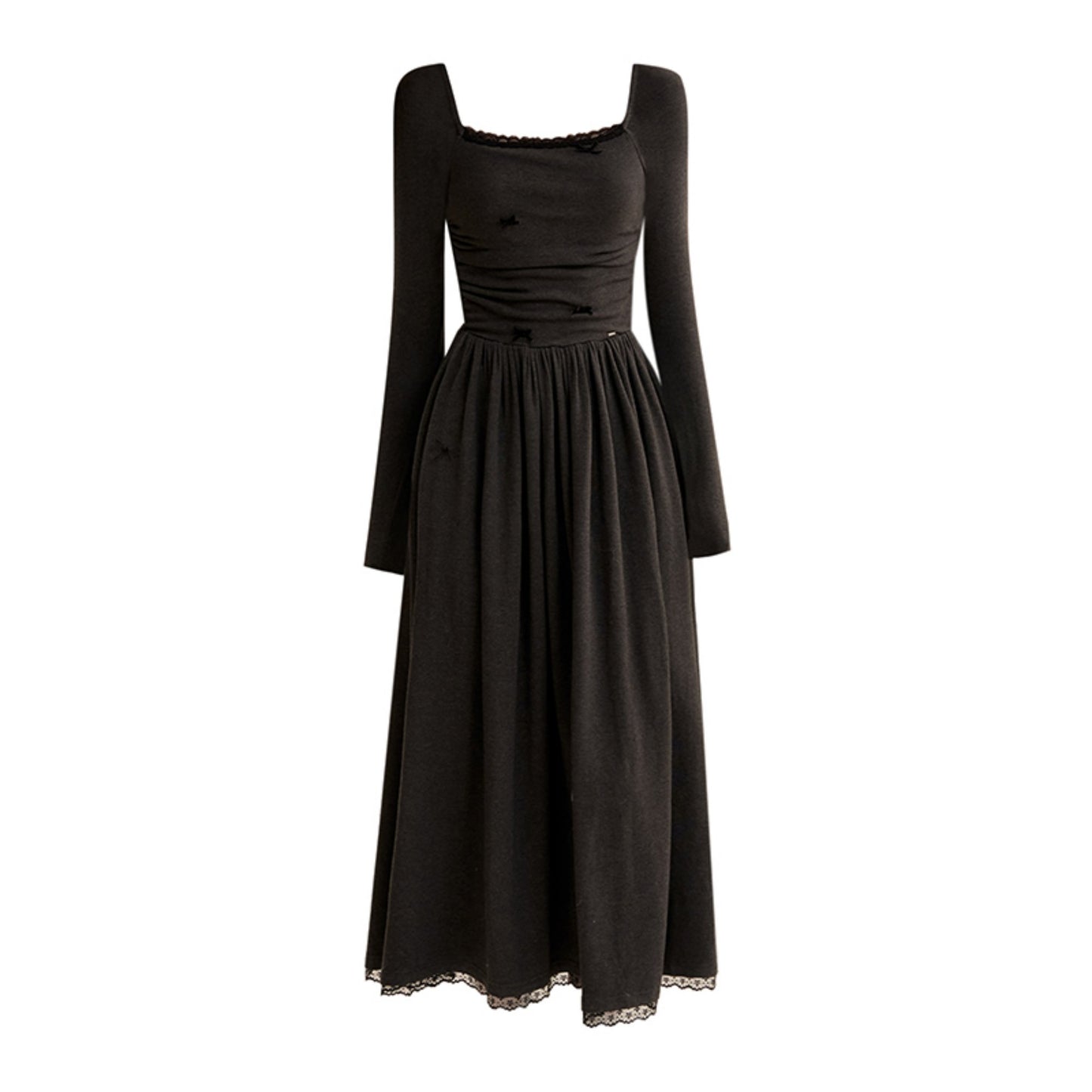 Black Velvet Bow Dress