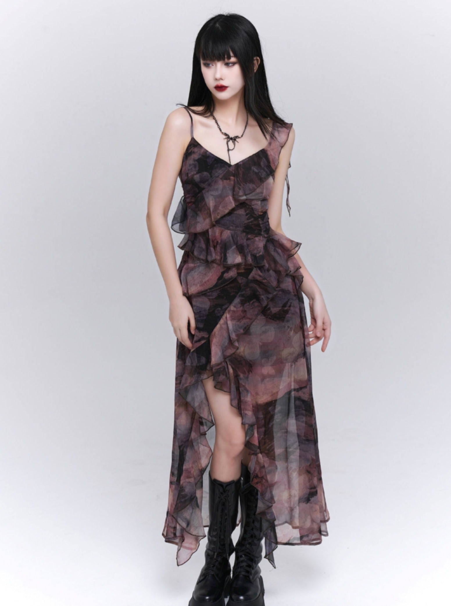 Women's Butterfly Flower Printed Casual Suspender Shorts