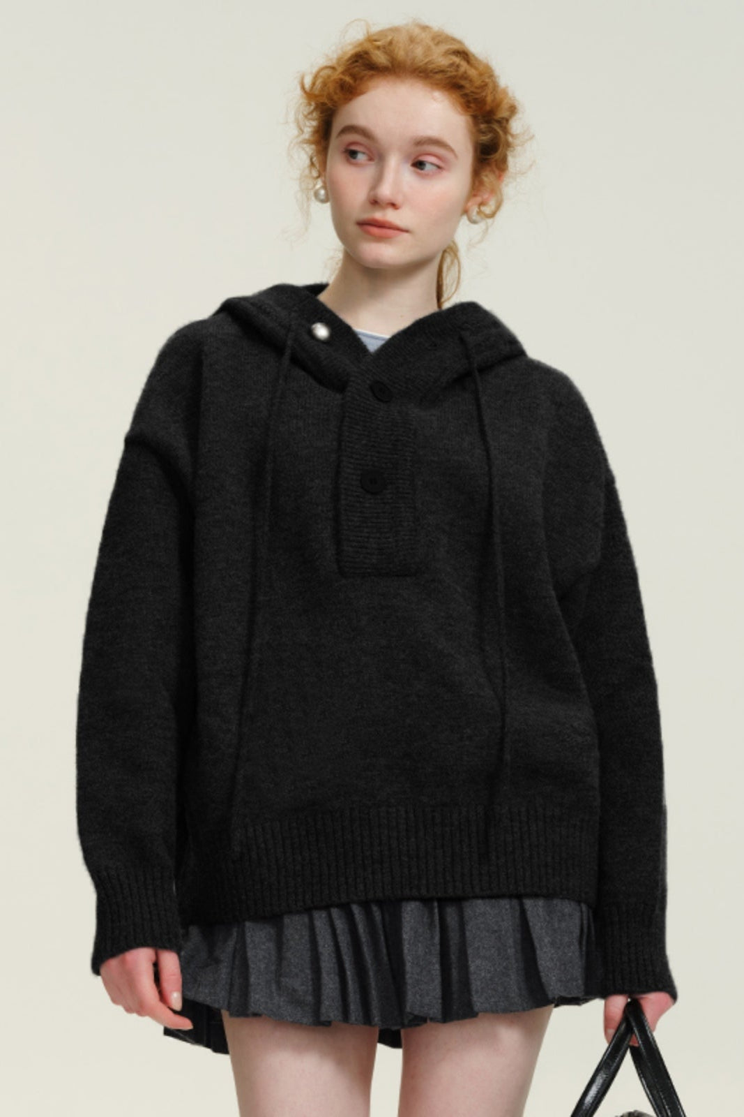 헨리 칼라 후드 스웨트셔츠