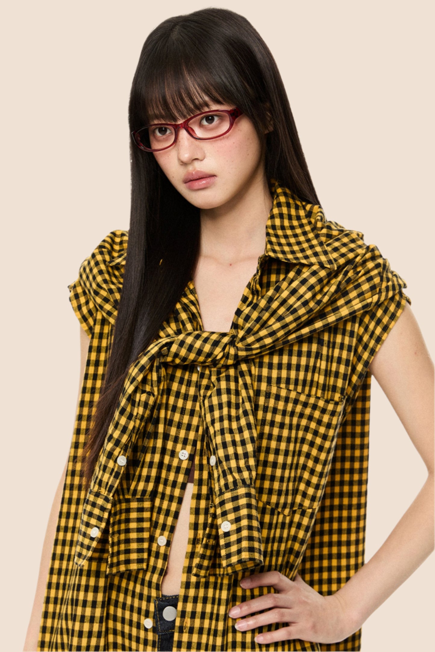 Vintage Plaid Sleeve Shirt