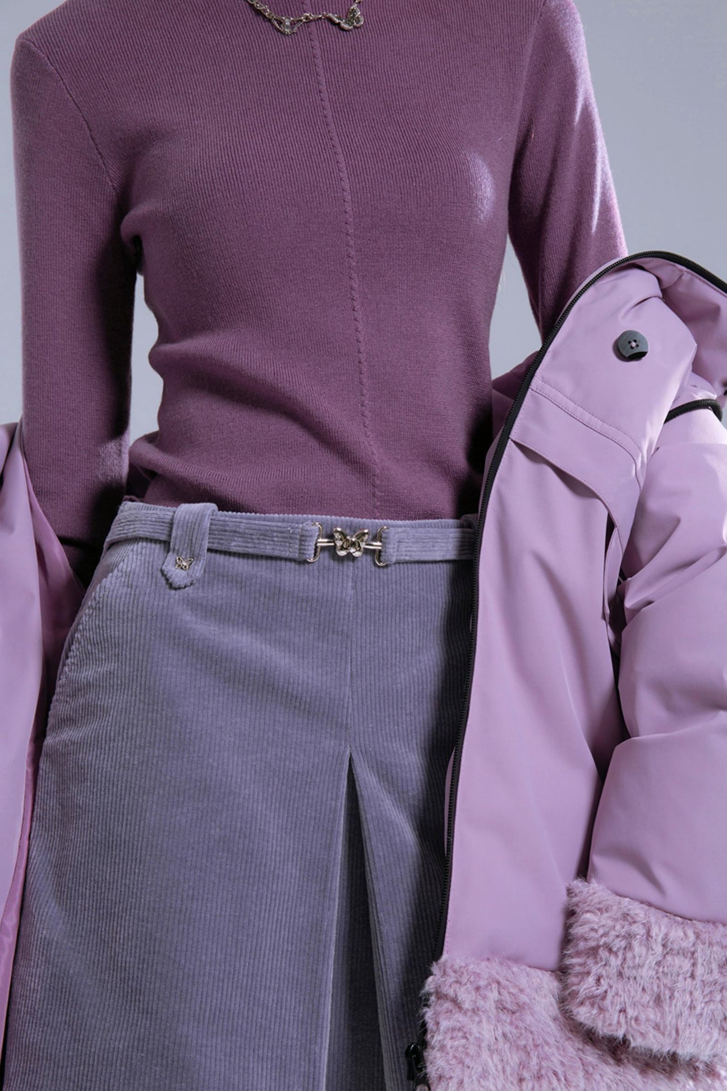 Handy Misty Gray Purple Mini Skirt