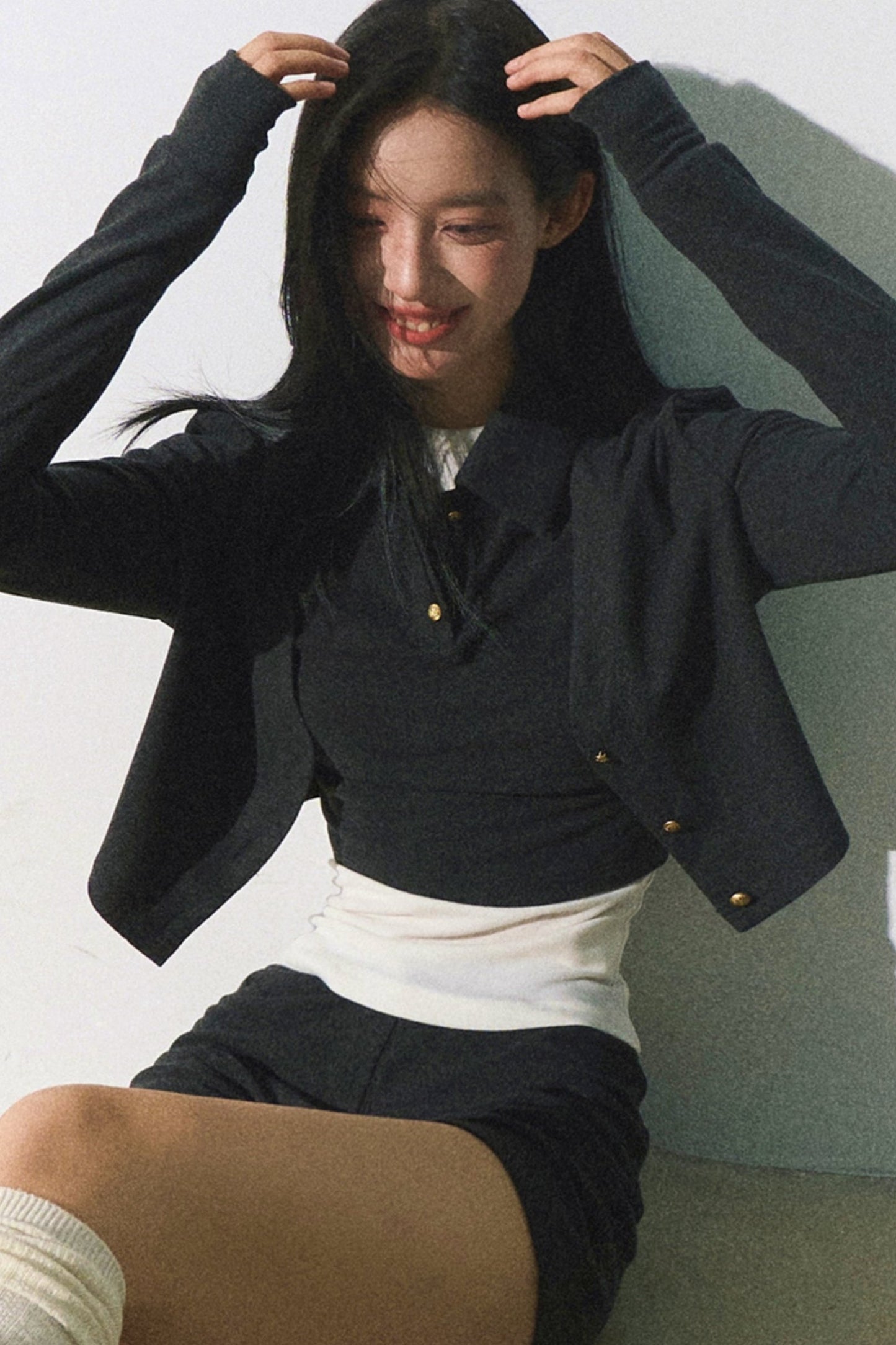 Three-Piece Knit Cardigan Vest Set