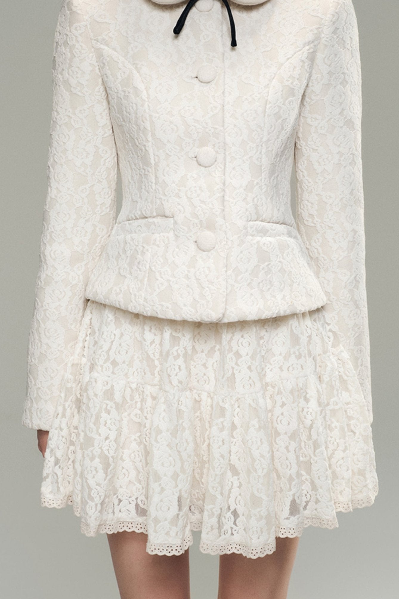 Ensemble de veste en dentelle tweed de première impression