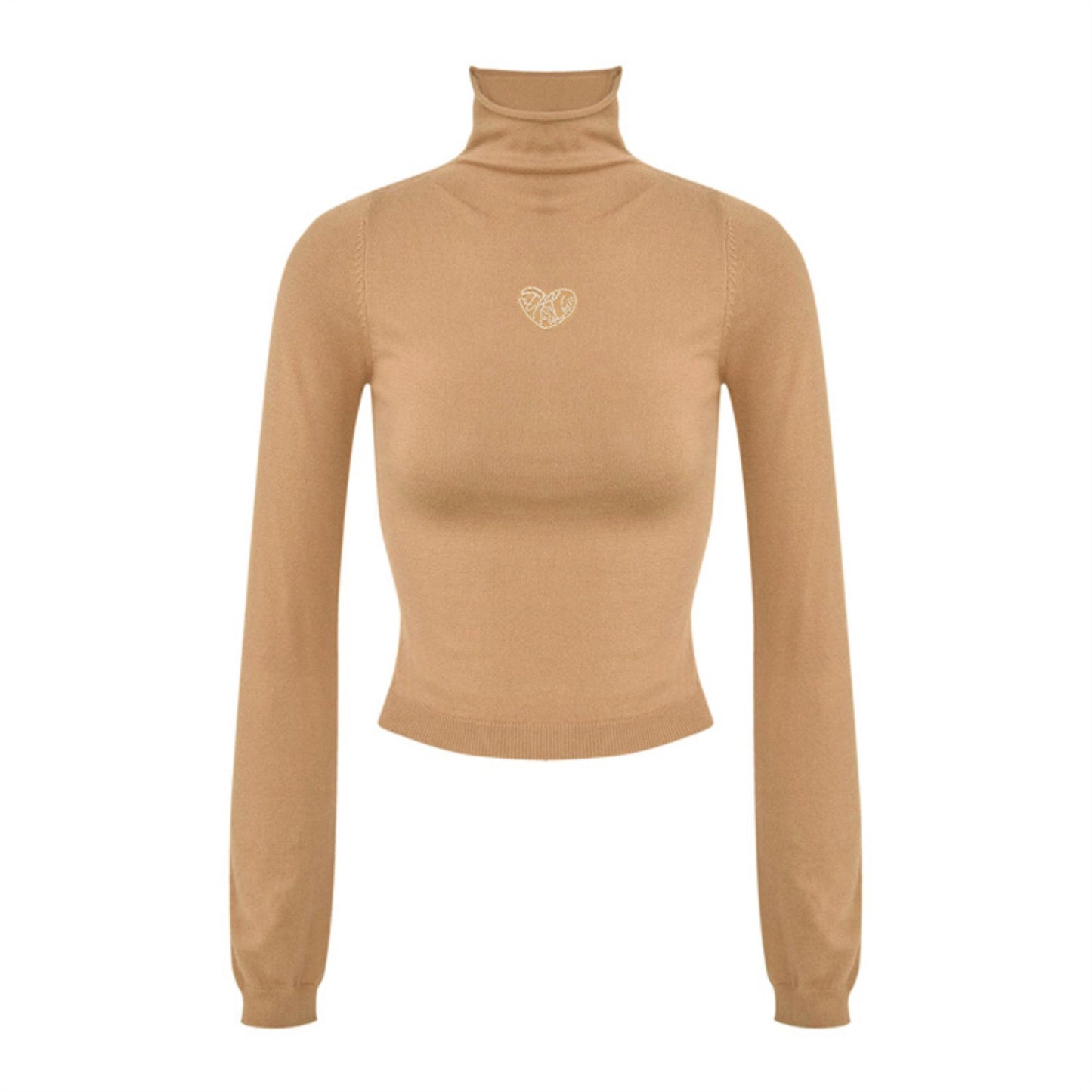 Gold Accent High Neck Knit Top