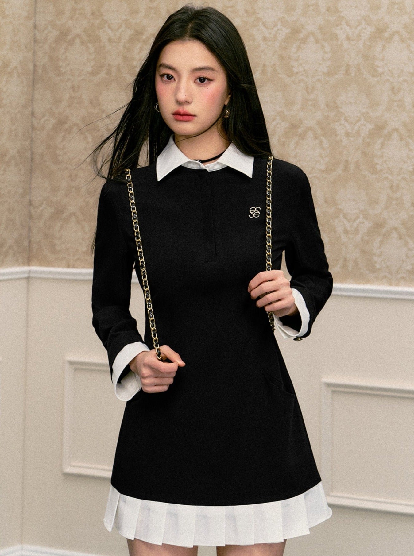 American Retro Preppy Fake Two Piece Dress UrbanSheek American Retro Preppy Fake Two Piece Dress UrbanSheek