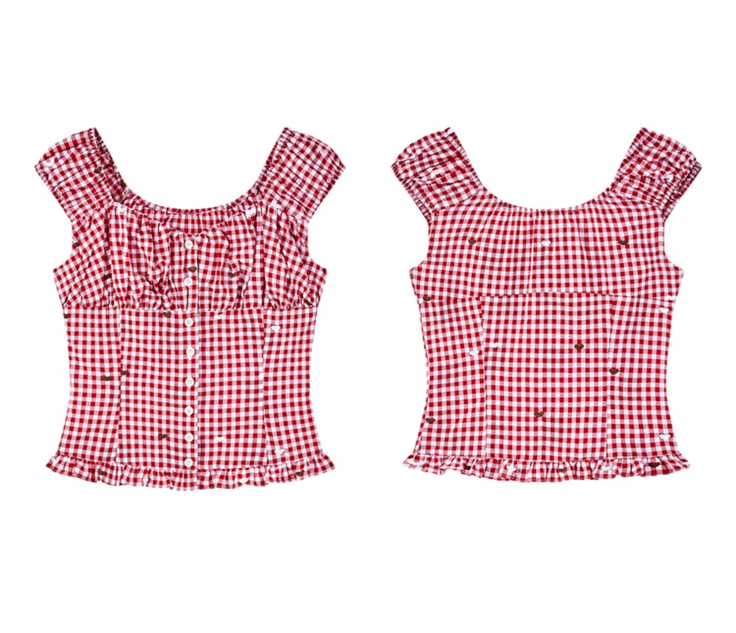 Vintage V-Neck Cotton Blouse