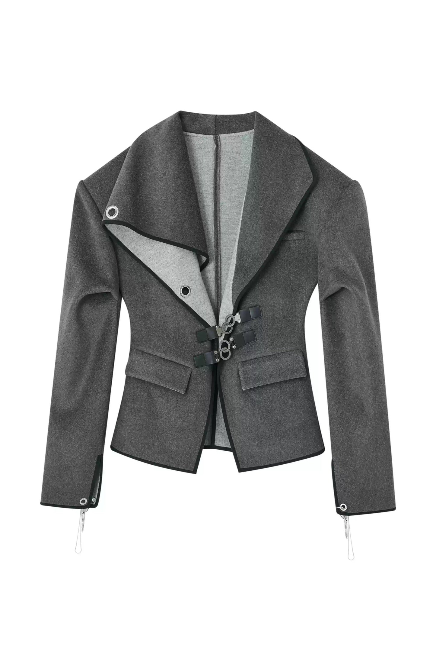 Kontrastierende Silhouette Tweedjacke