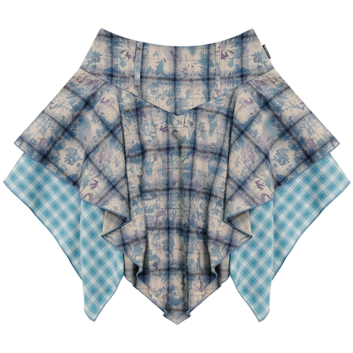 Summer Tie-Dye Plaid Skirt