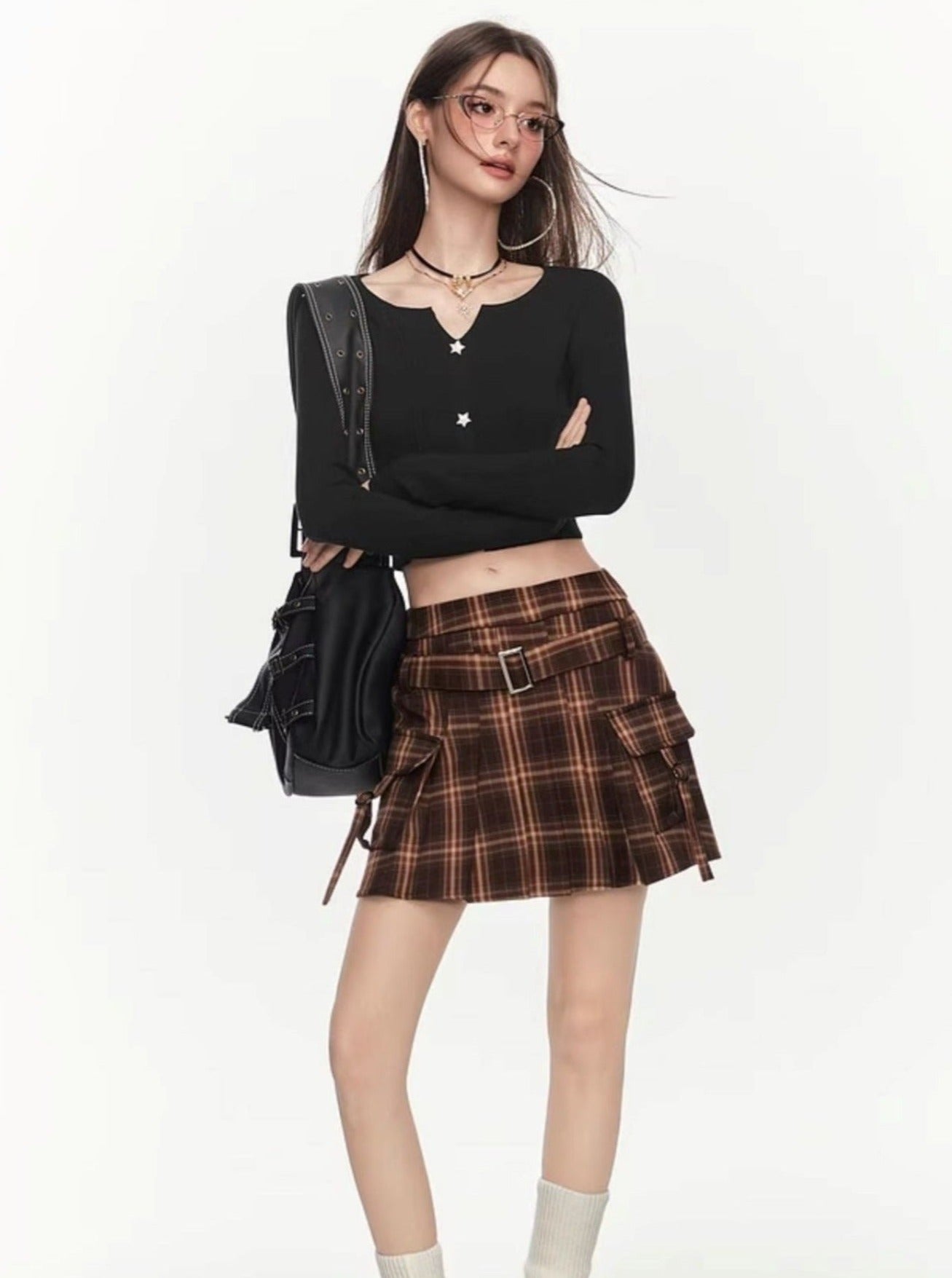 Multicolor Slim Pullover Base Knit Top