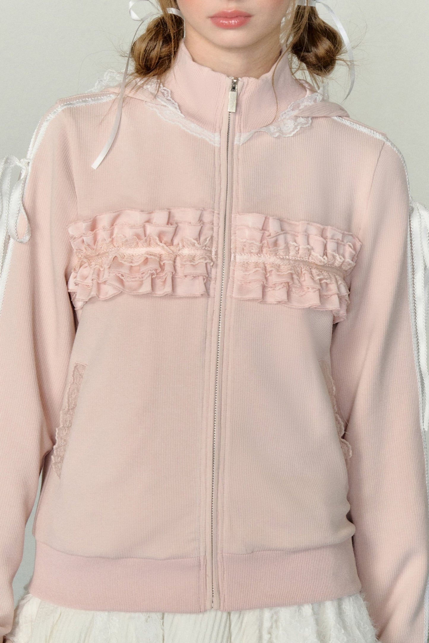 허리 조임 웹빙 후드티