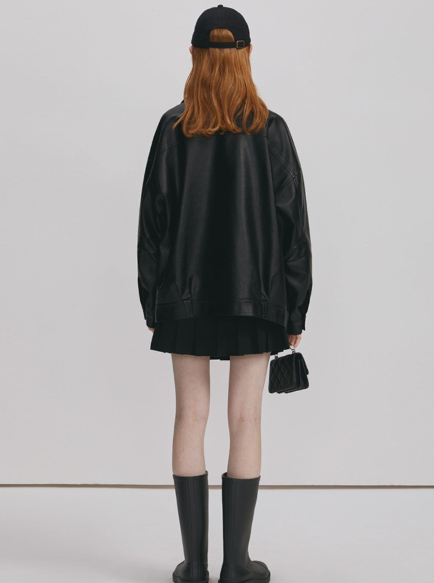 Korean version short leather jacket