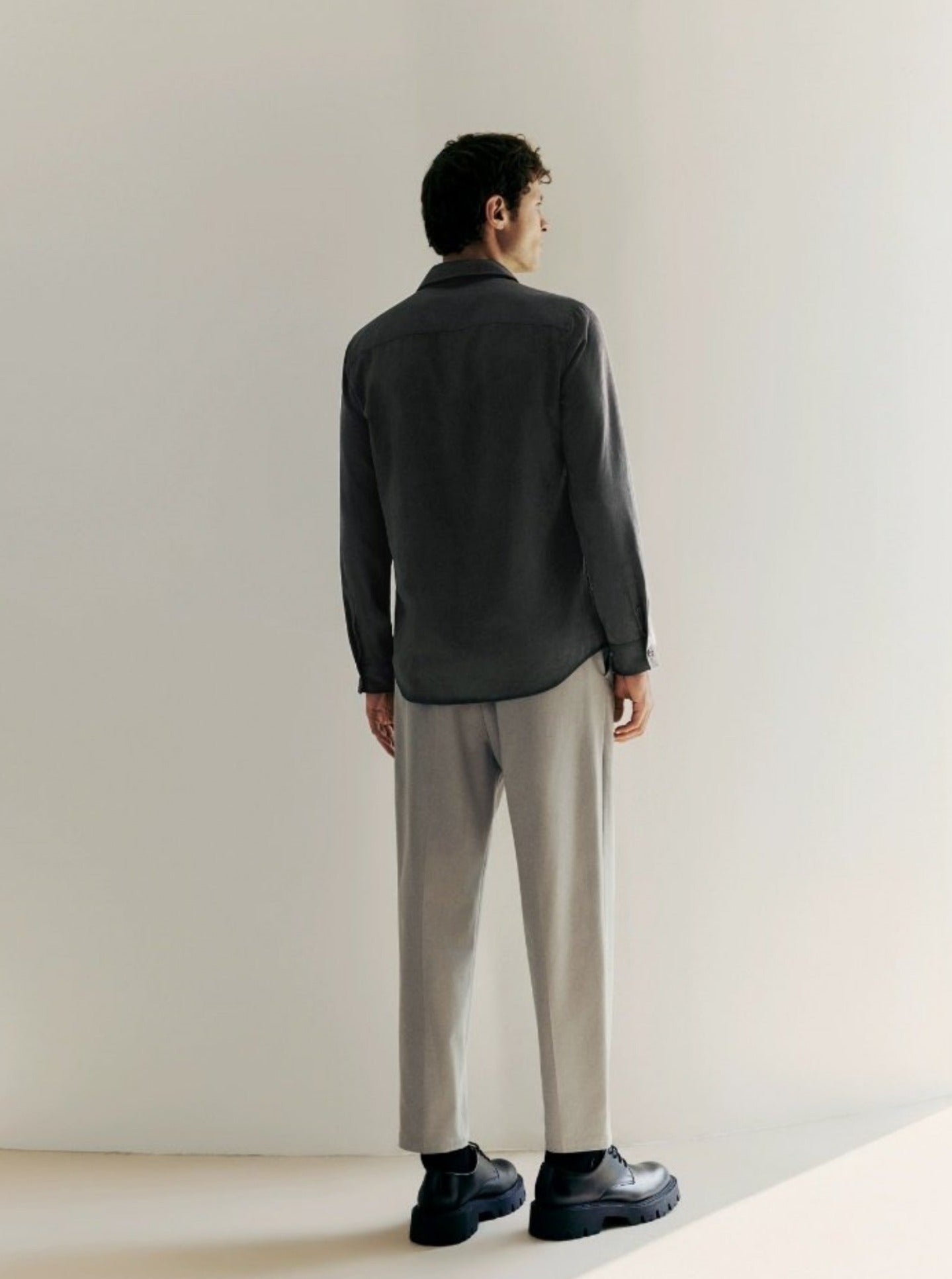 Simple Lapel Long Sleeve Shirt