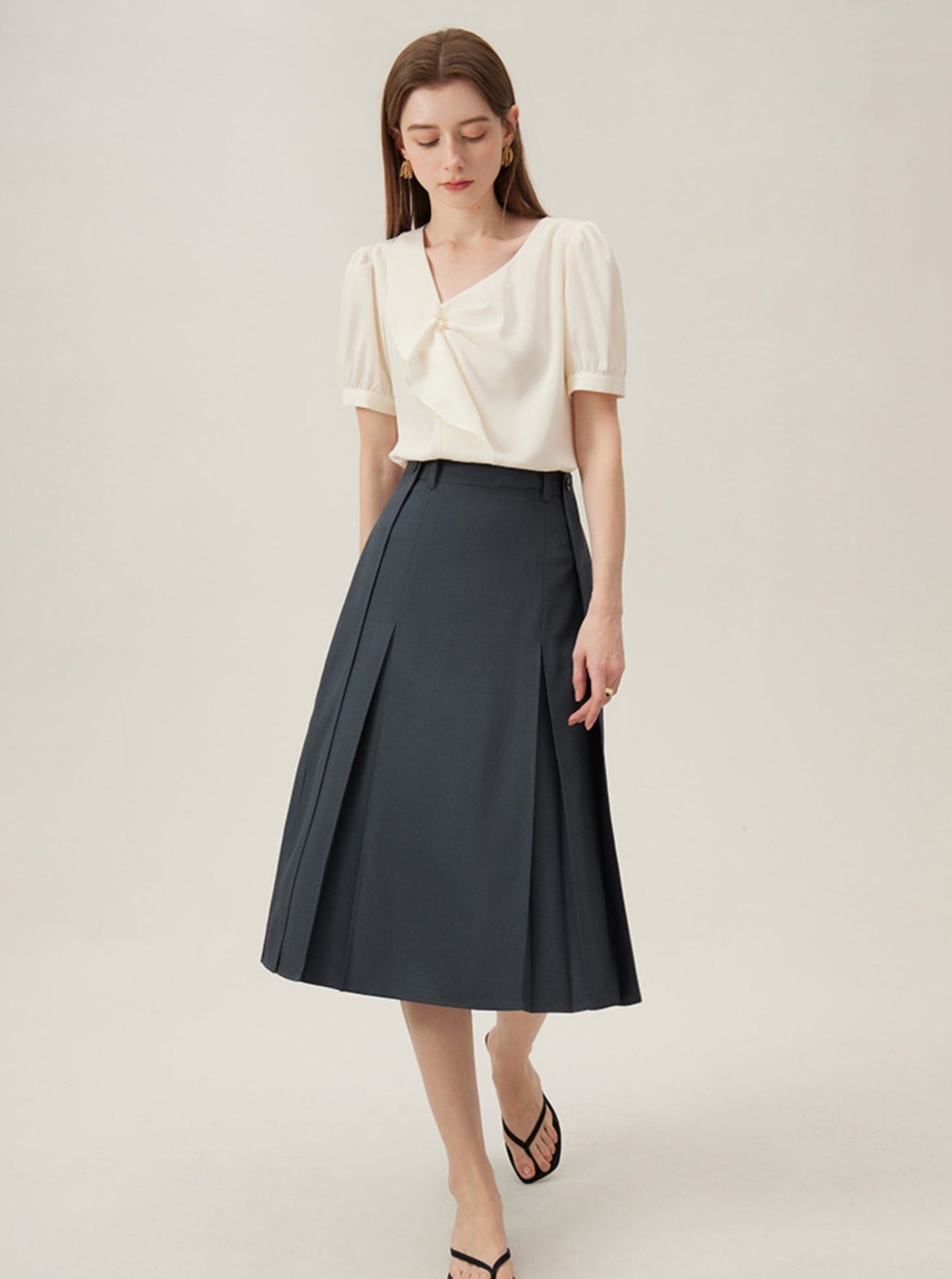 French Ruffle V-Neck Shirt