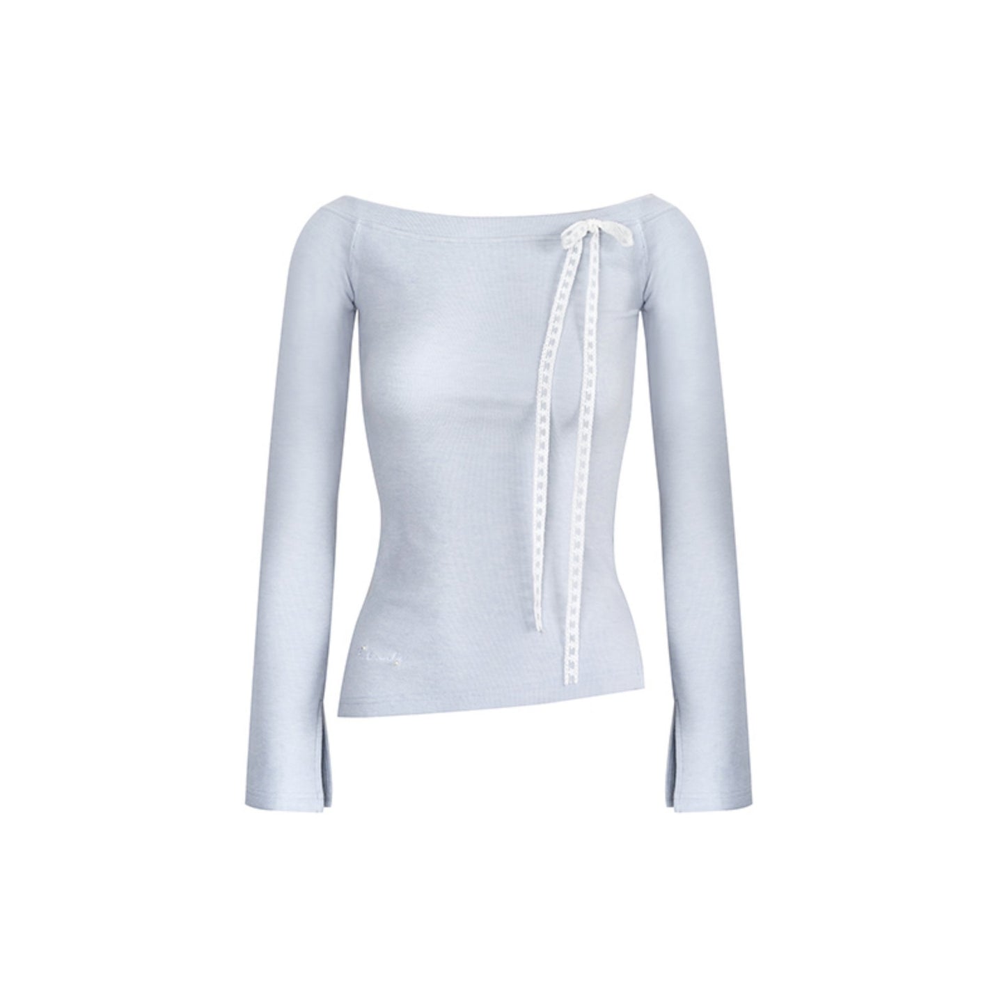 Velvet Stripe Bow Long Sleeve T-Shirt