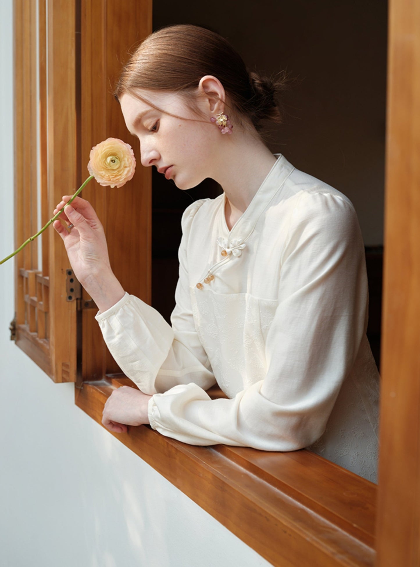 봄 헤비 자카드 롱 드레스