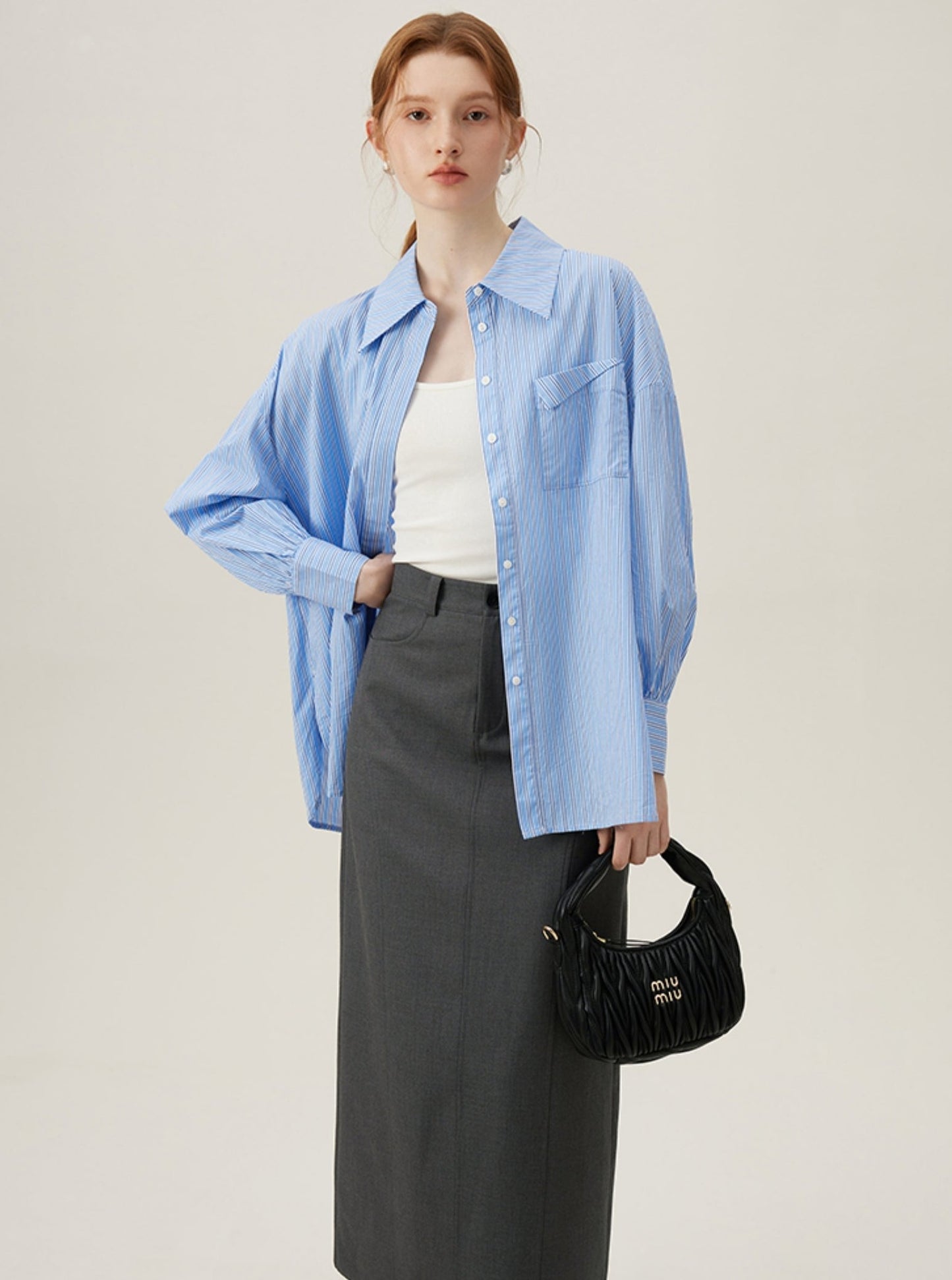 Jupe droite taille haute