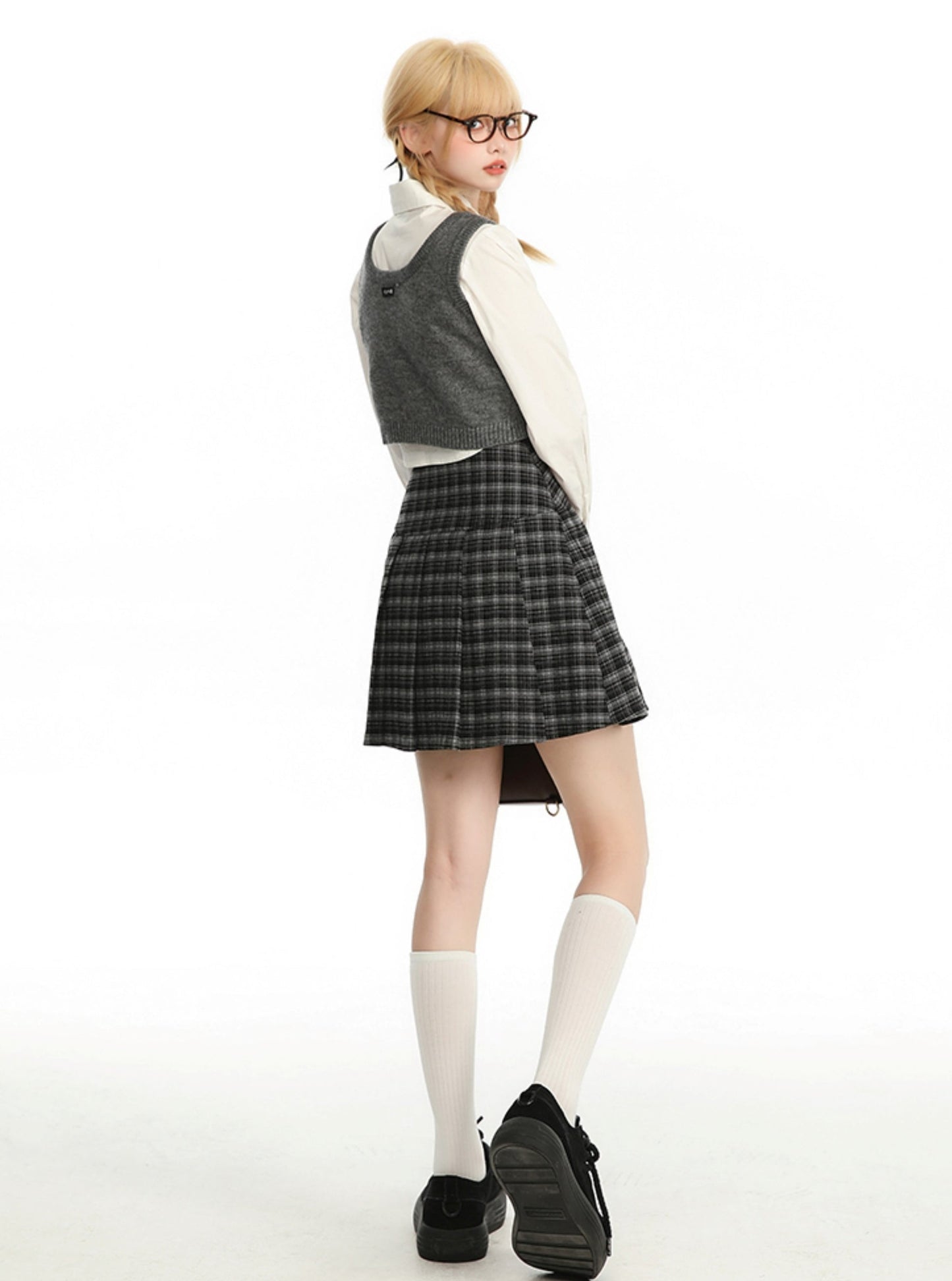 Gray Bow Layered Vest Top