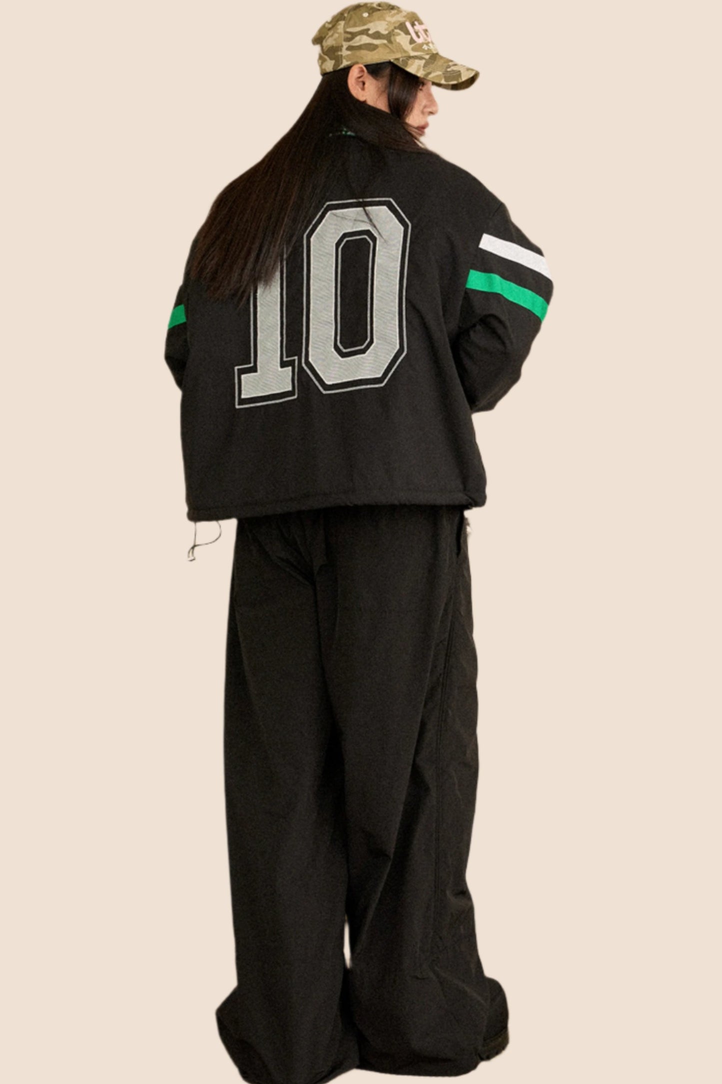 레트로 스탠드 칼라 스포츠 자켓