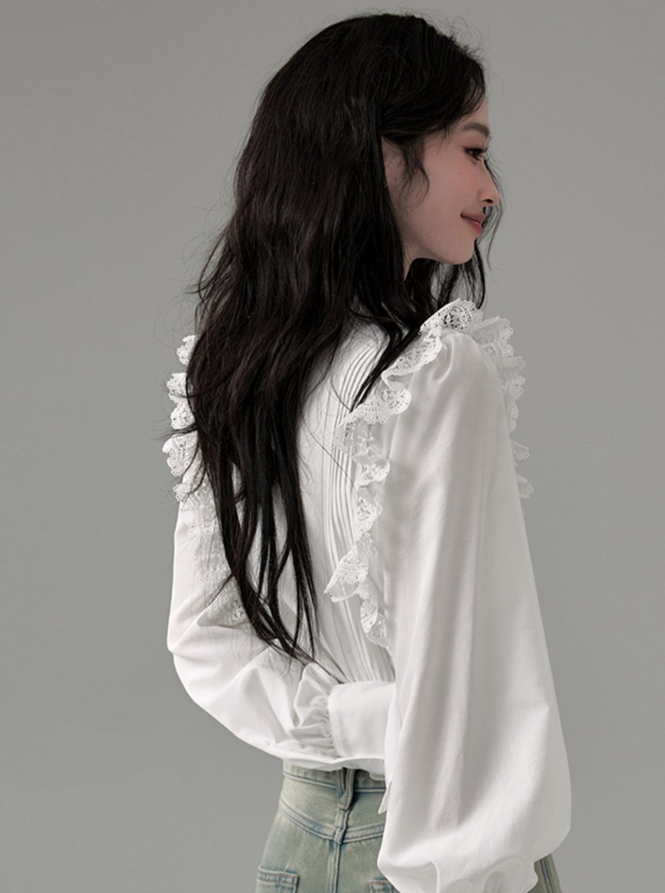 프랑스 기질 흰색 셔츠