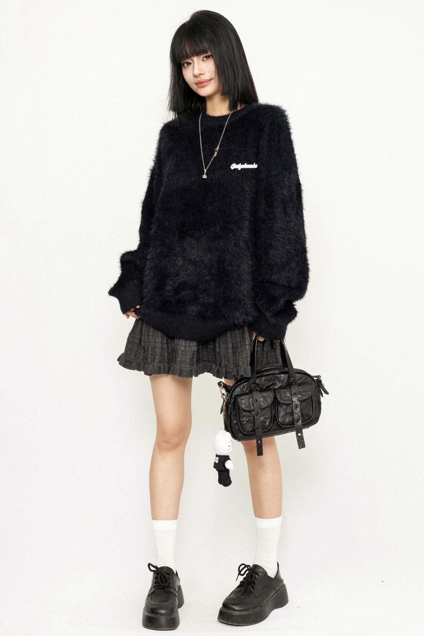 모헤어 니트 스웨터 탑